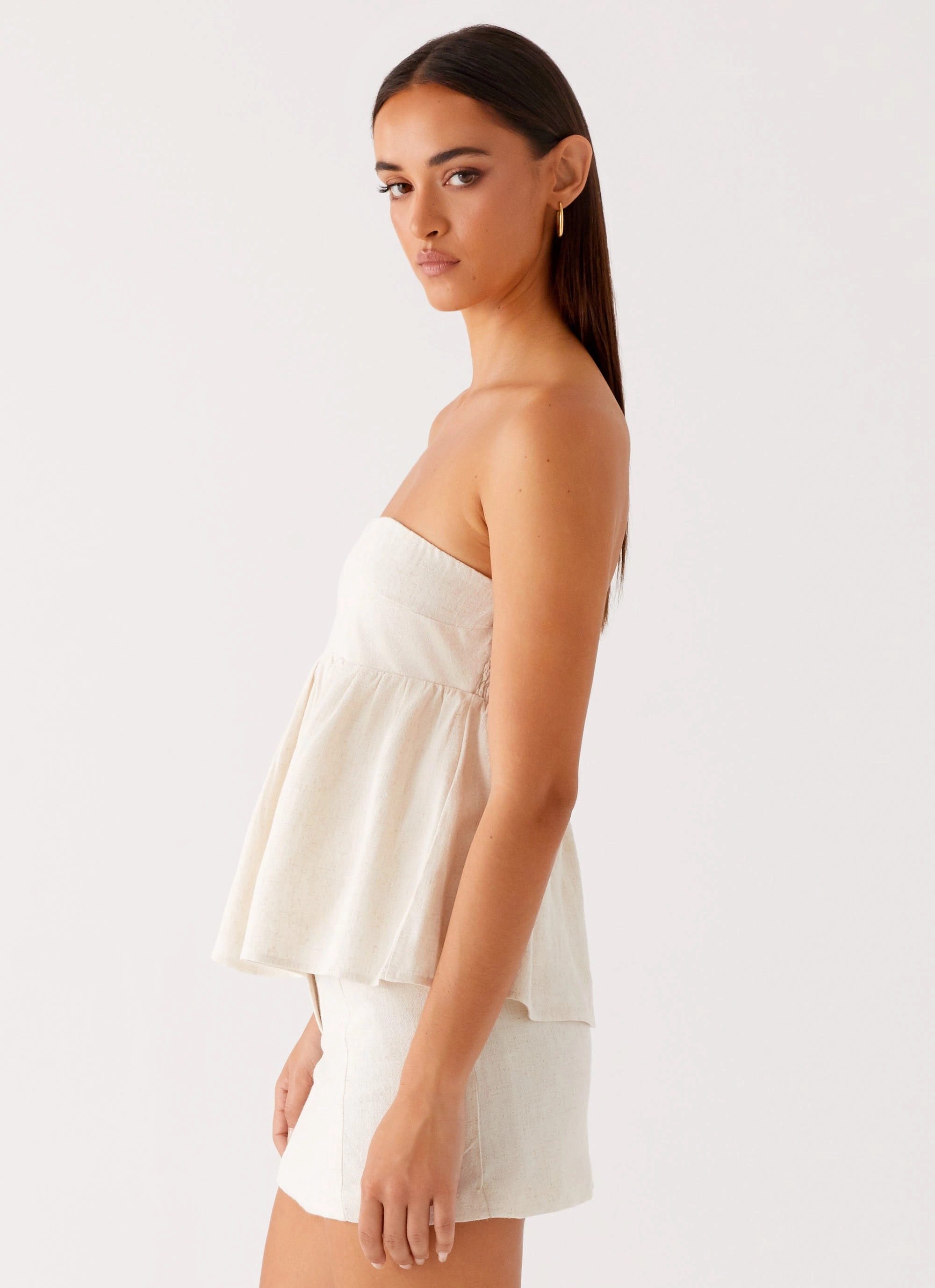 RibbedTrims Cassie Tube Top - Oat