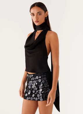 Catching Feelings Top - Black Bonded Seam Technology Microfiber Technology