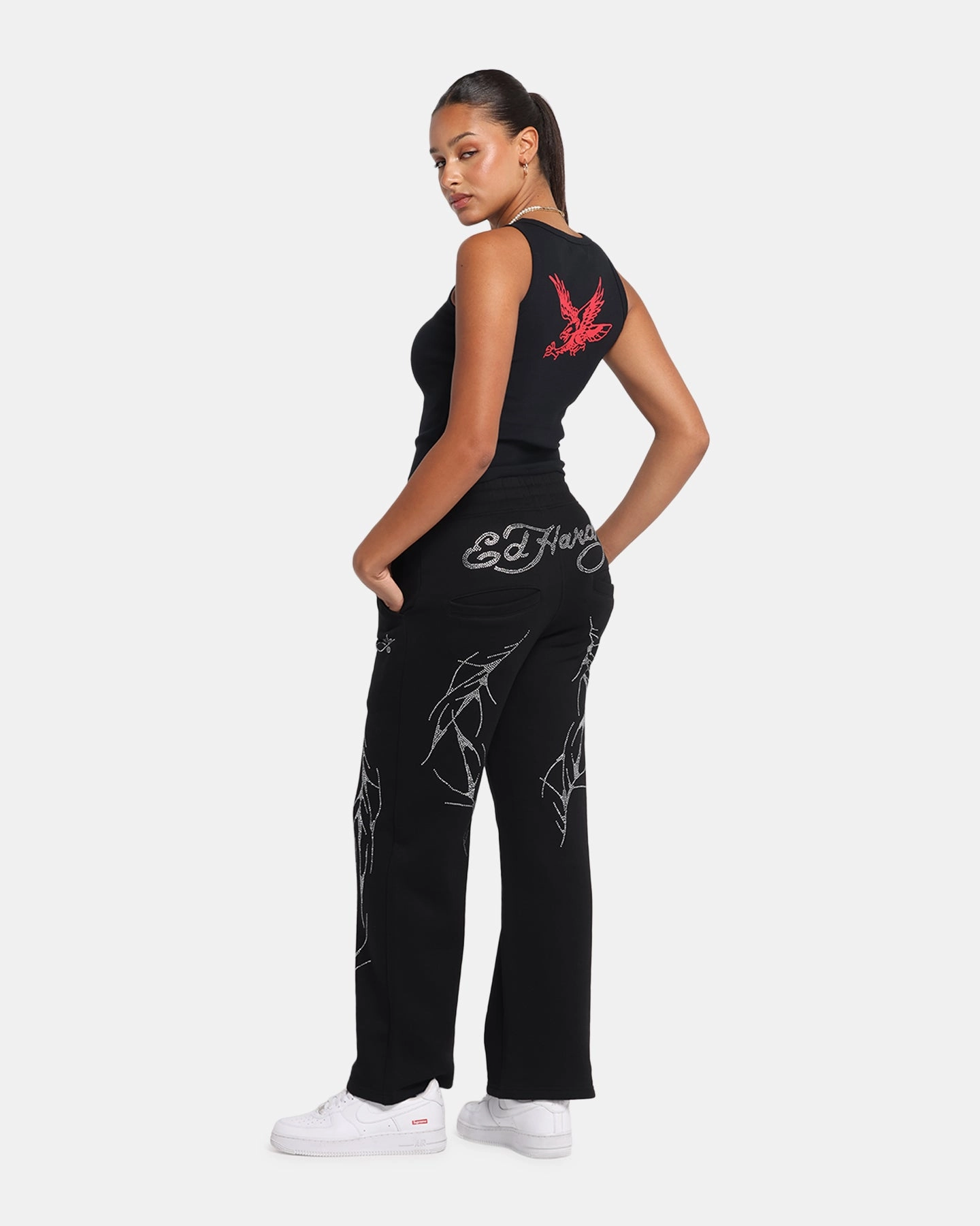 Friction Resistant Shoulder Modular Layering System Ed Hardy Women's Tried And True Tank Black