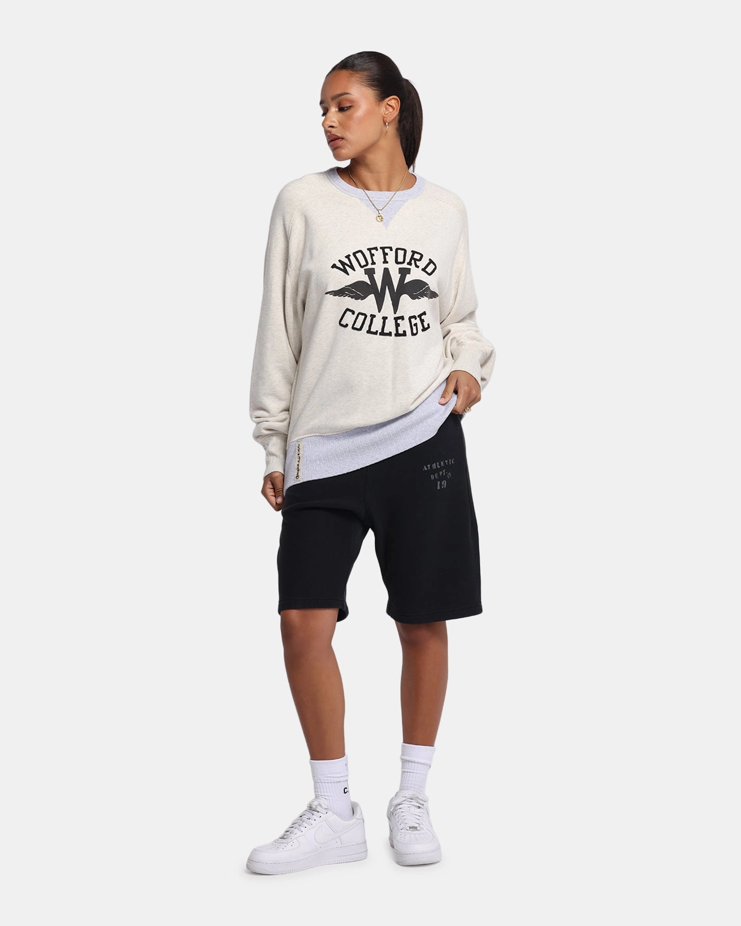 FlexibleRibbedTrims SoftTouchFinish Champion 50's Saddle Crew Sweatshirt Oatmeal Heather