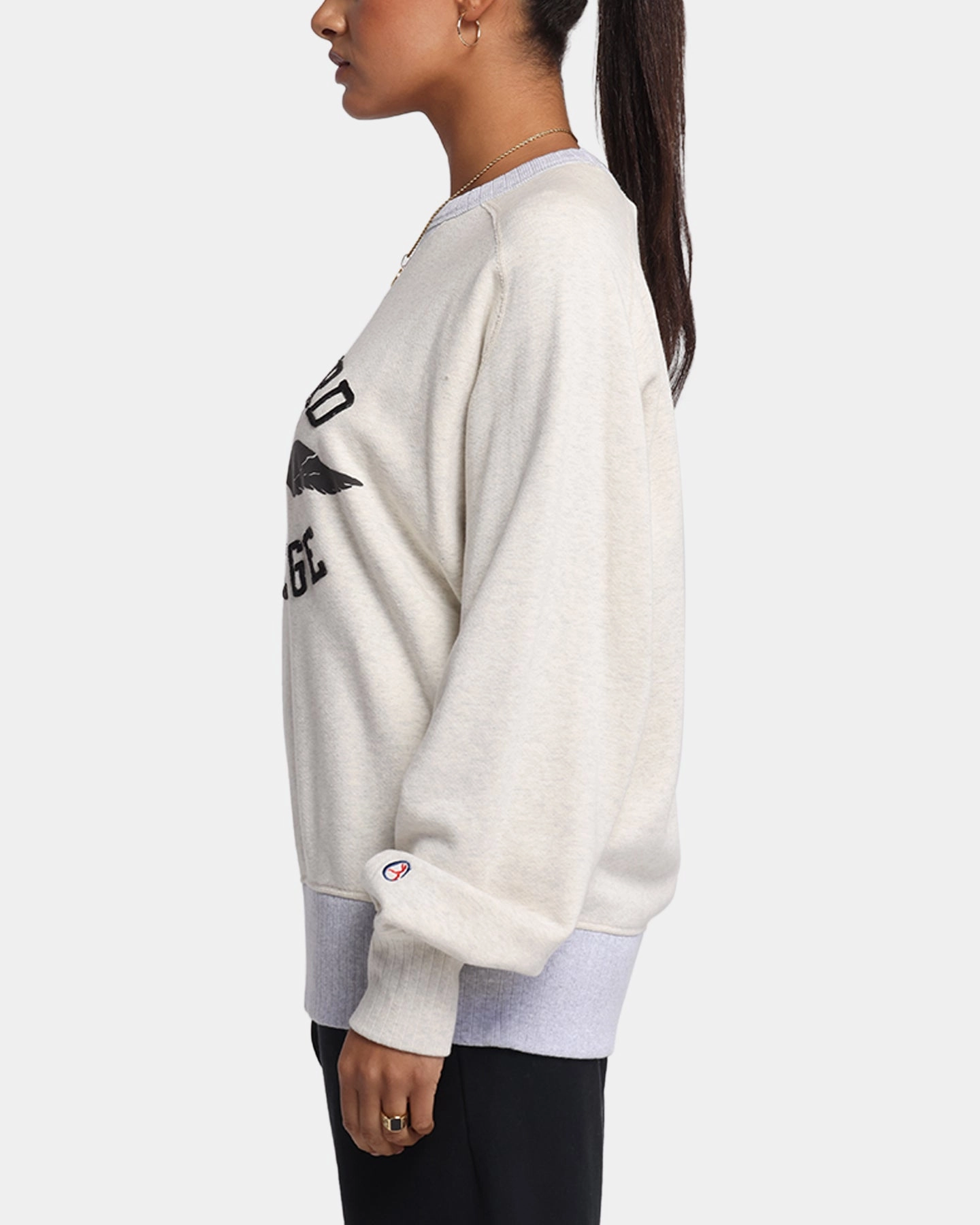 Torsion Support Structure Champion 50's Saddle Crew Sweatshirt Oatmeal Heather