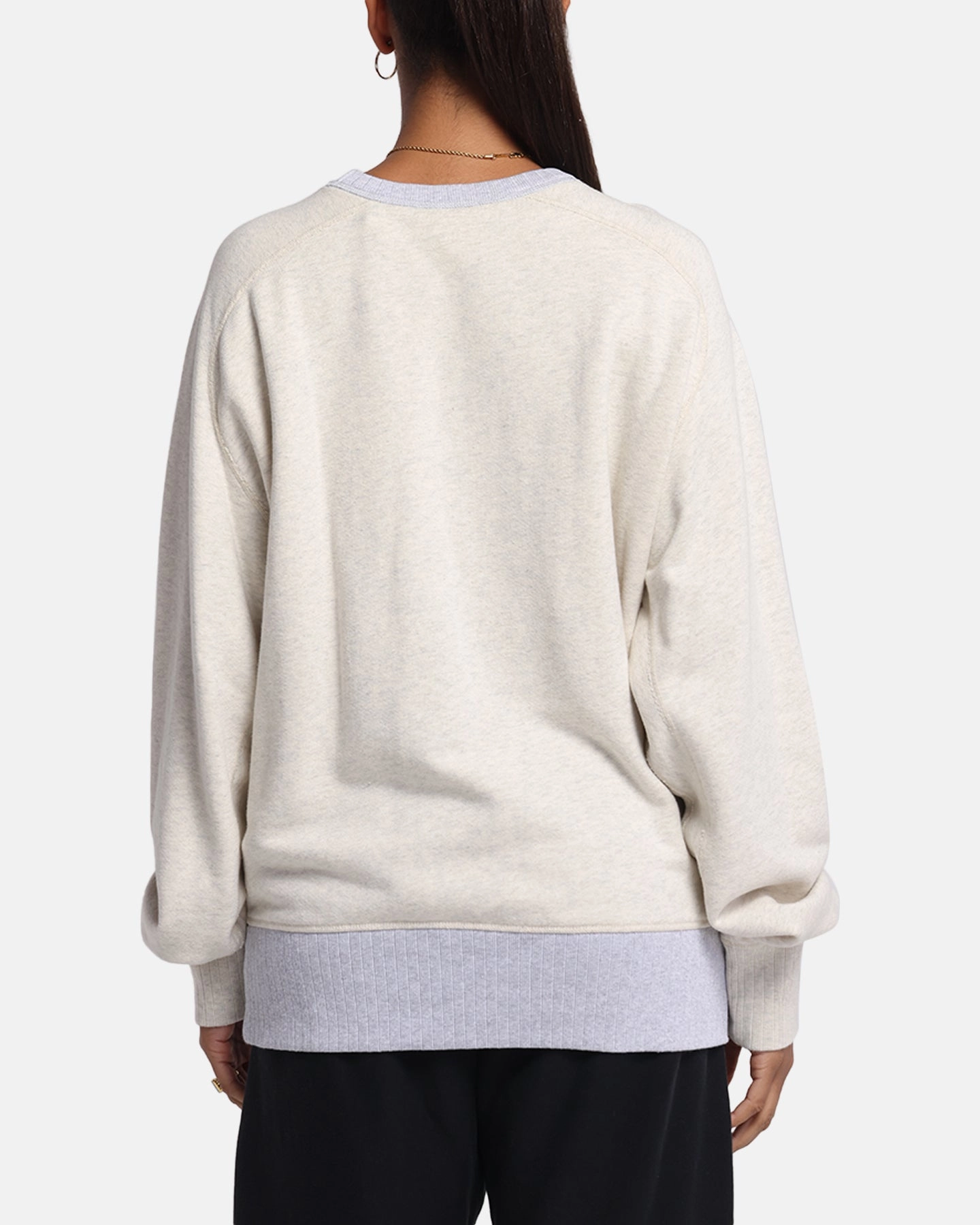 NonRestrictive Cut Champion 50's Saddle Crew Sweatshirt Oatmeal Heather