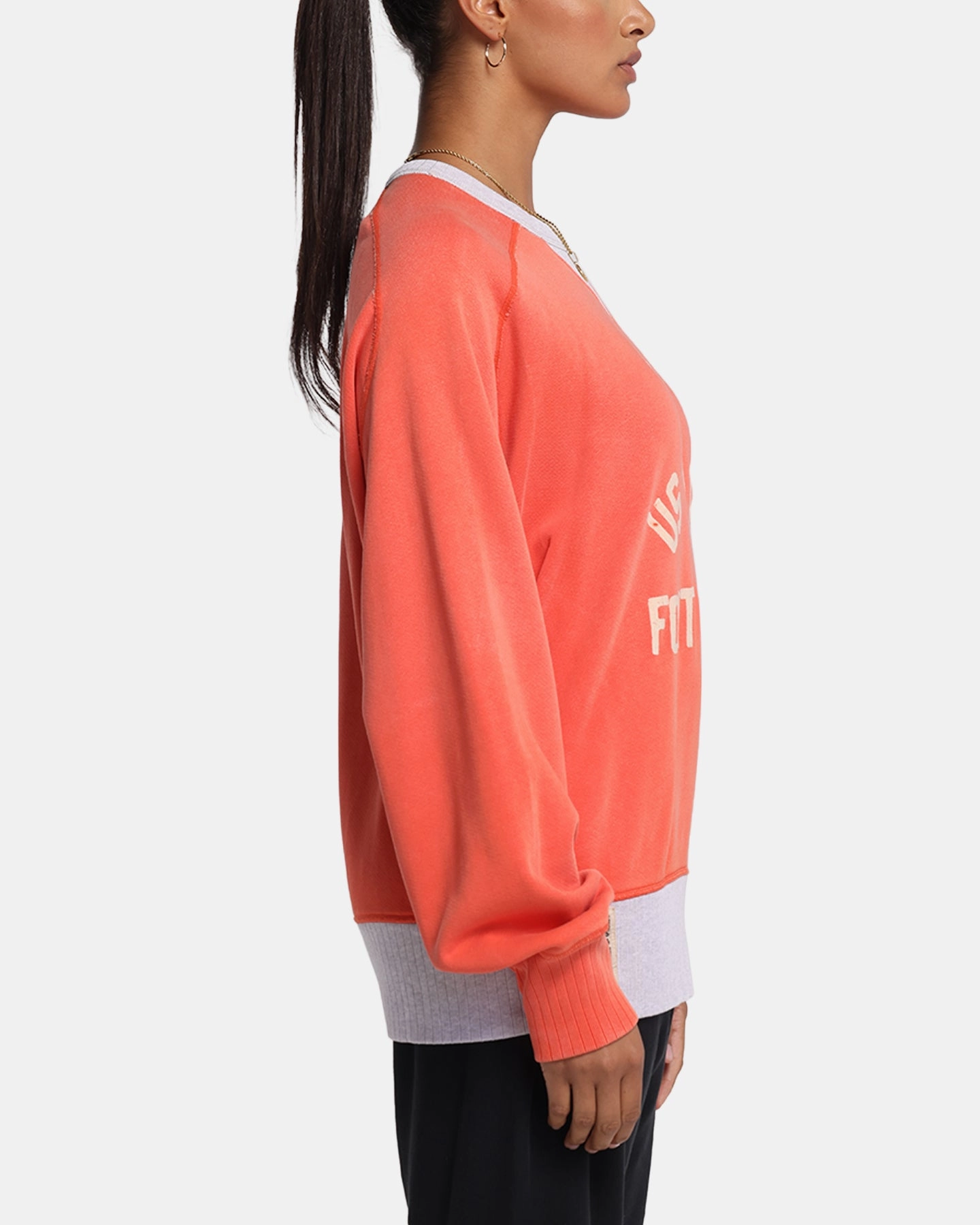 Champion 50's Saddle Crew Sweatshirt Team Red Scarlet Ventilated Panel Design