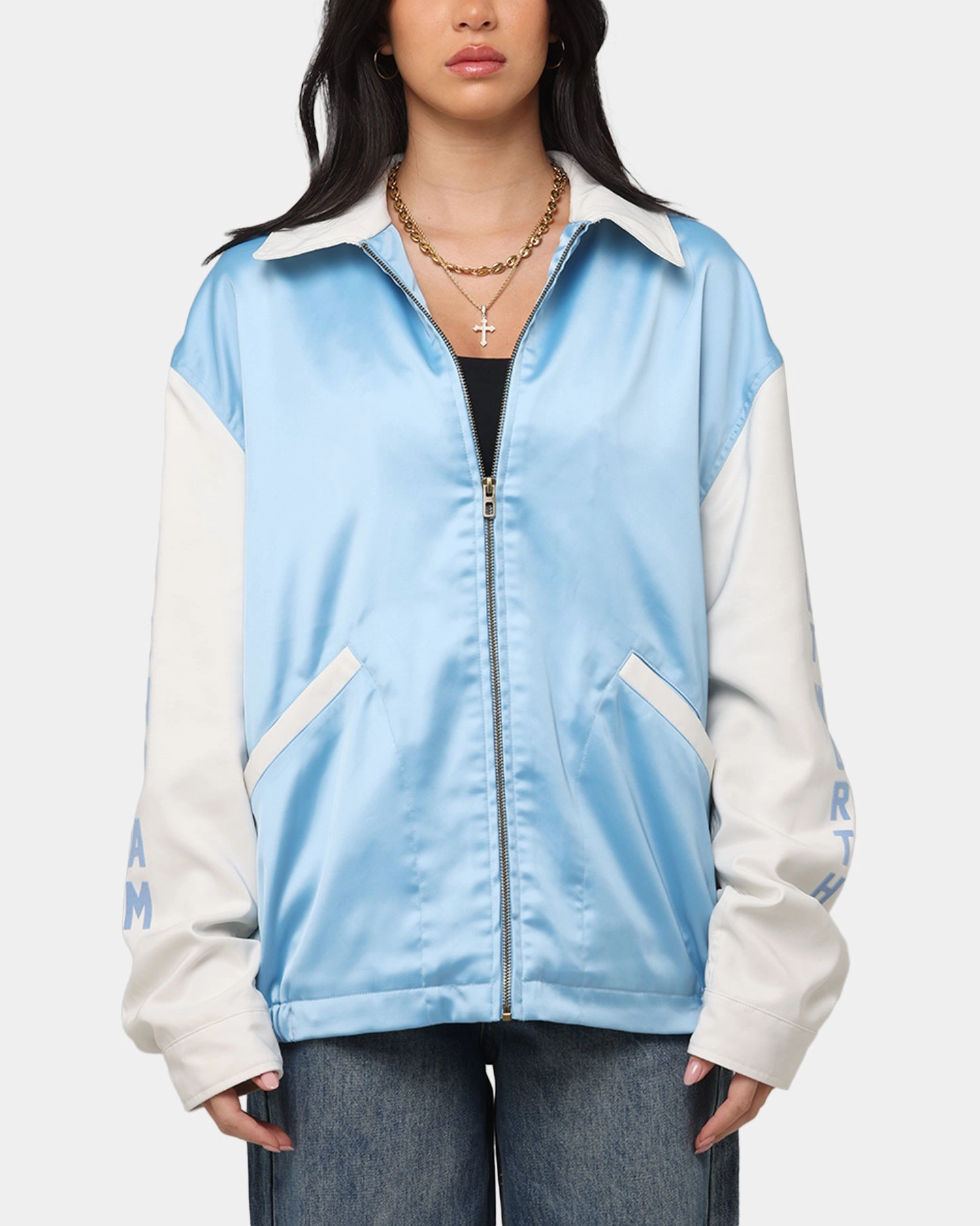 Fitted Blouse Champion 50's Team Captain Jacket Pale Blue