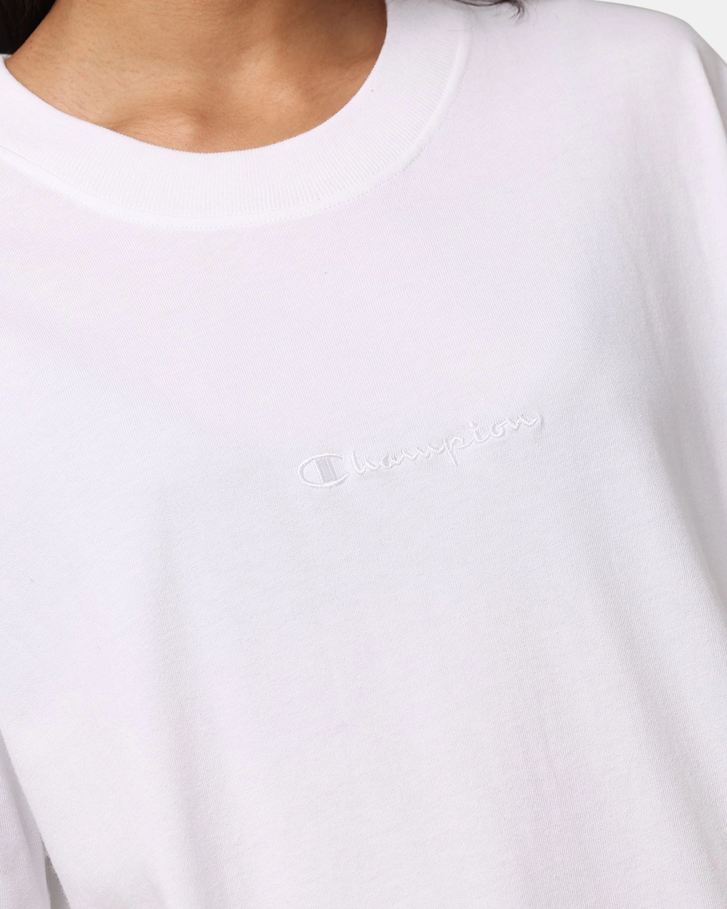 Champion Heritage New Script T-Shirt White Trendy Cardigan