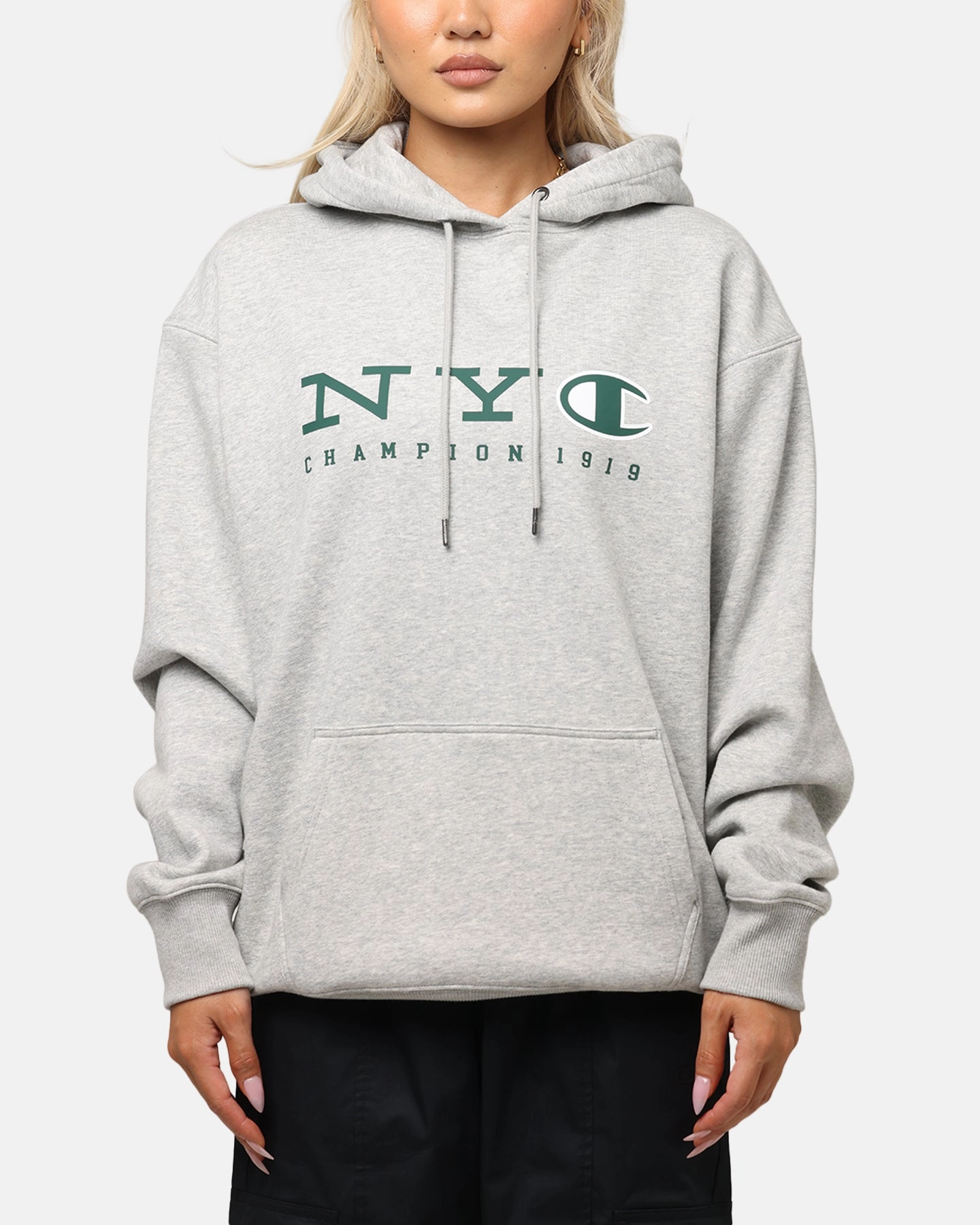 Champion Rochester Graphic Hoodie Grey V Neck Design