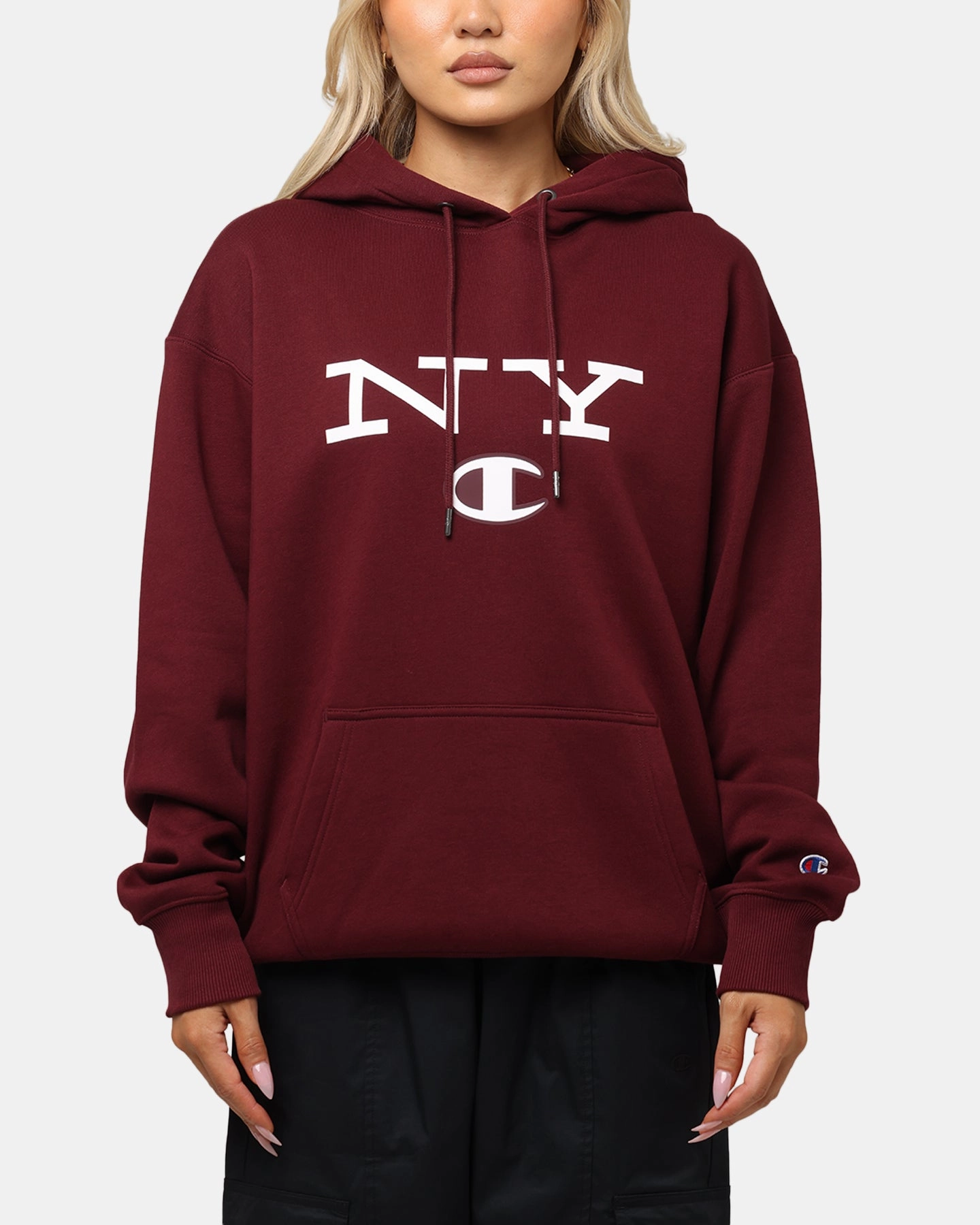 Champion Rochester Graphic Hoodie Red SlimFitAdaptation Hidden Zipper