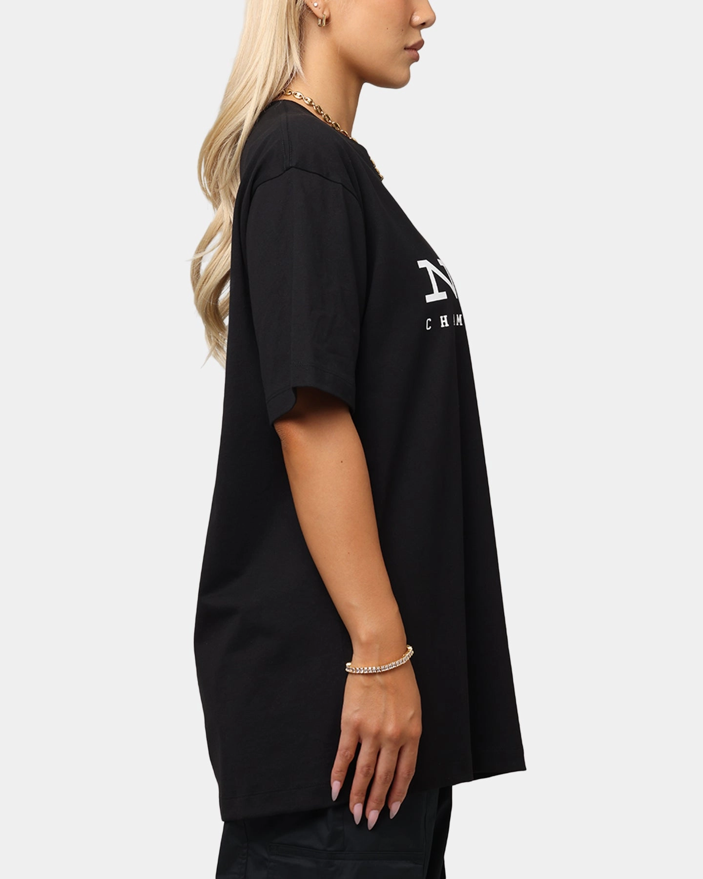 Champion Rochester Graphic T-Shirt Black Four Way Stretch Fabric Double Needle Stitching