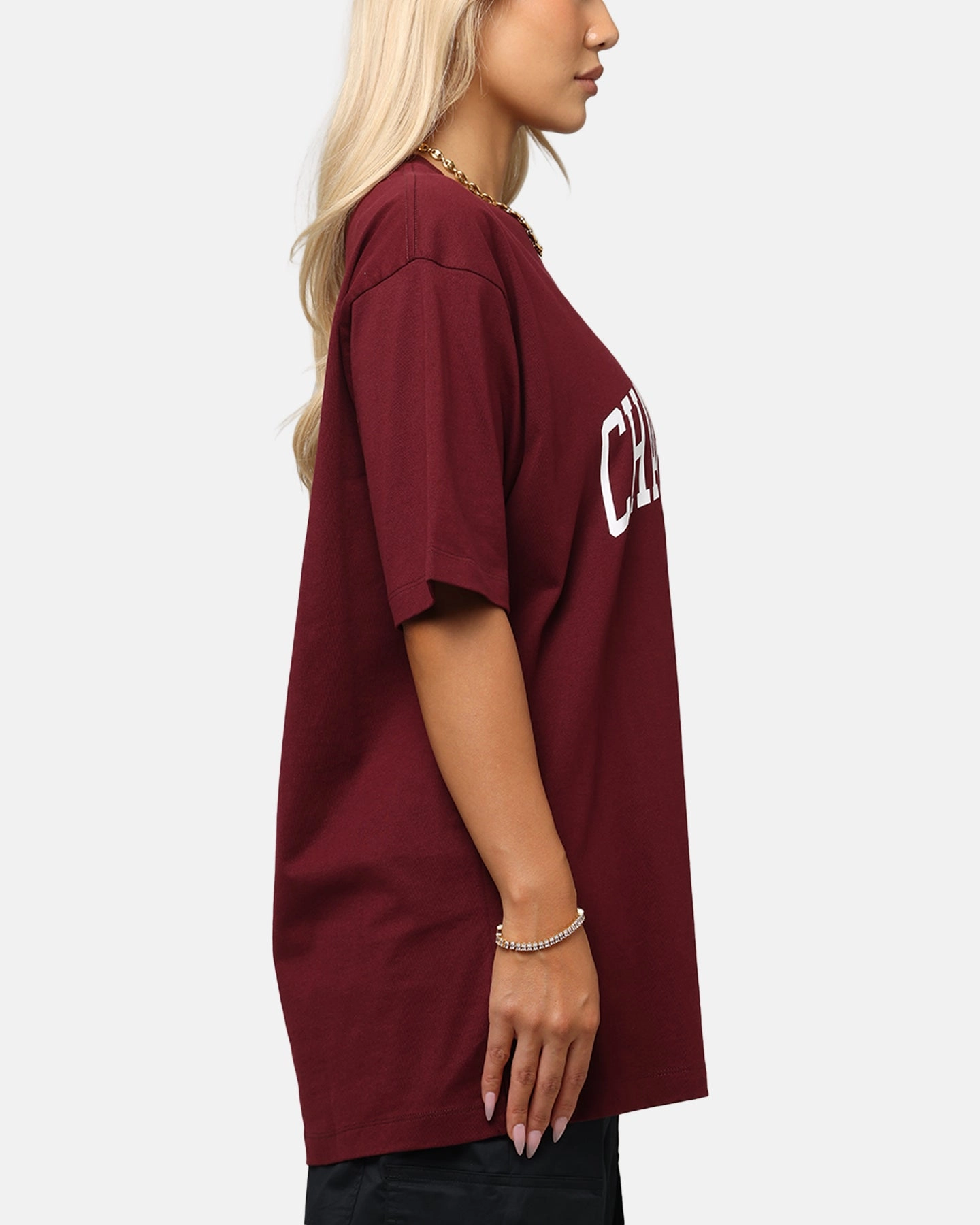 Champion Rochester Graphic T-Shirt Red Double Needle Stitching