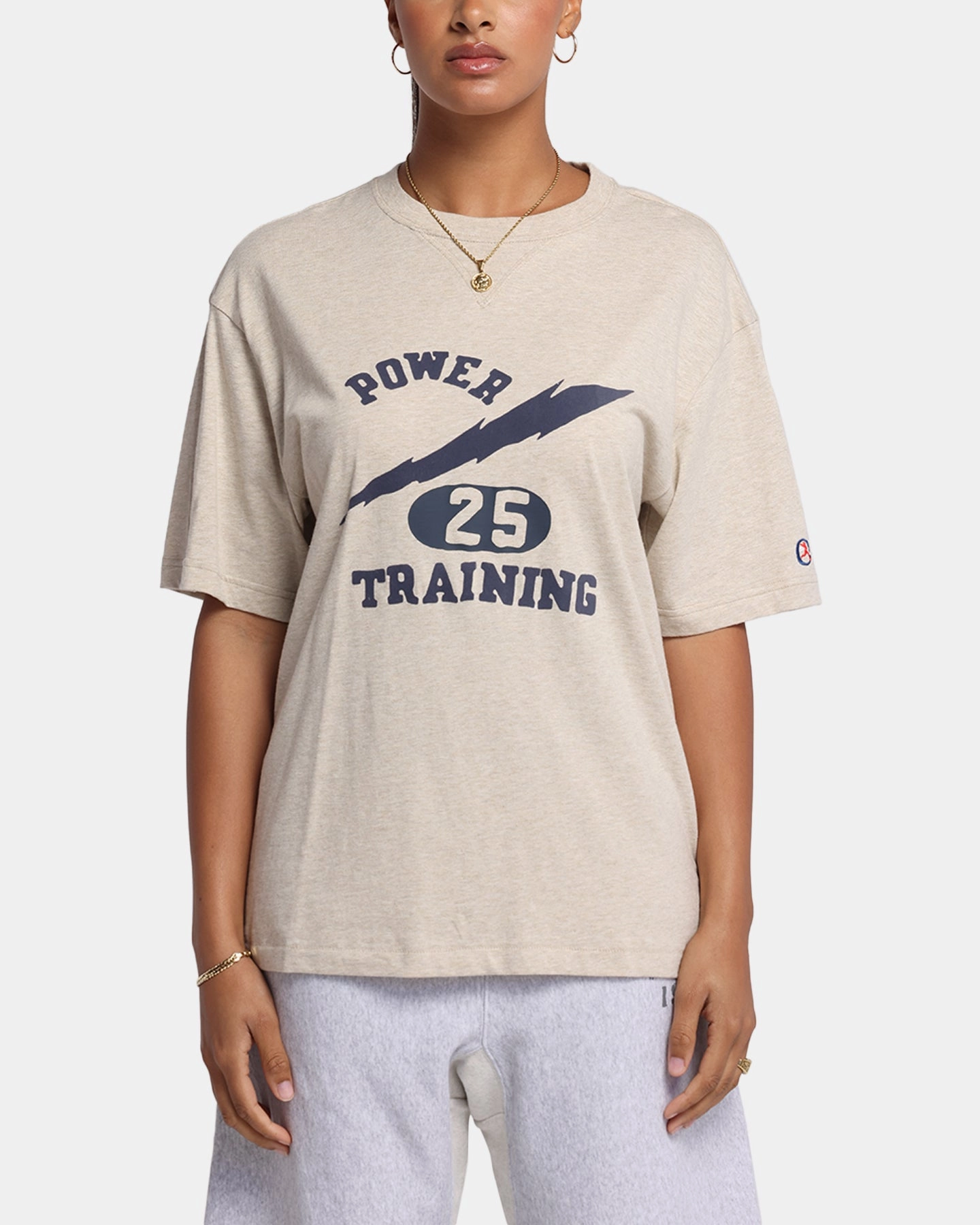 Champion Vintage Mix P.E Class T-Shirt Oatmeal Heather MultiPocket Design TaglessLabel