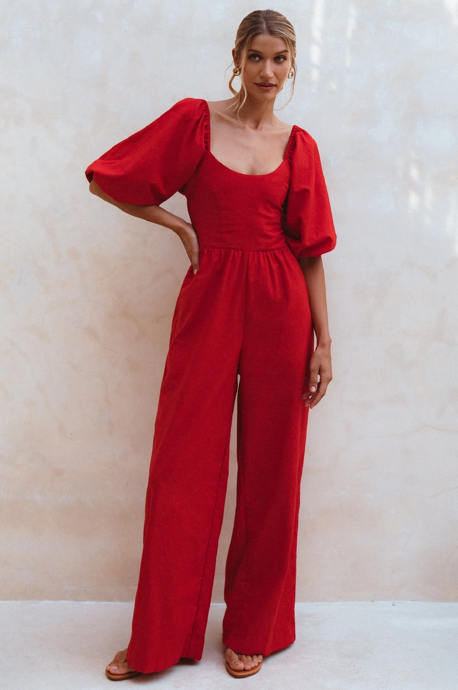 Premium Retro Heaven Bay Linen Jumpsuit