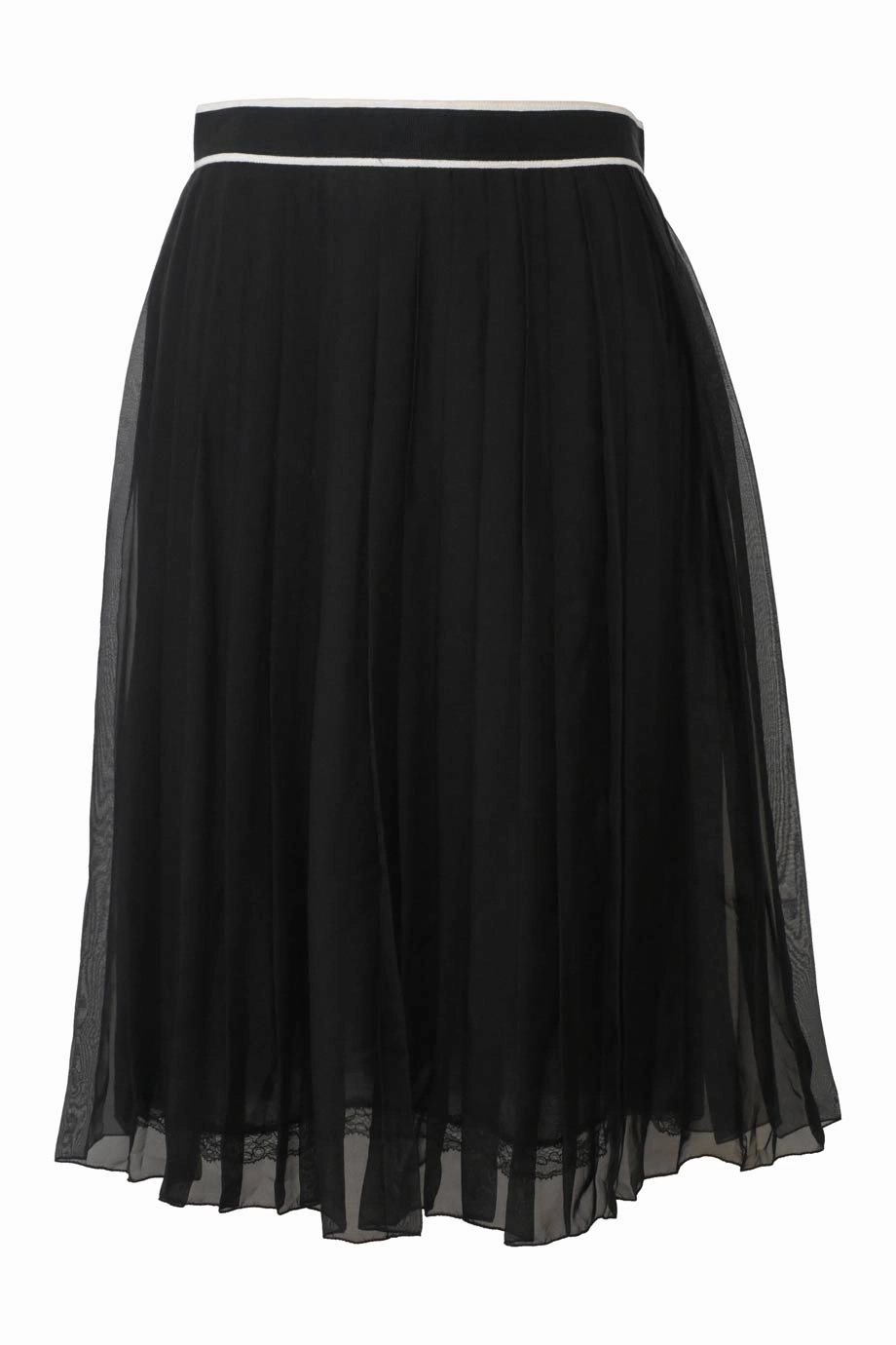 [WW40876] D&G | knee Length Skirt Metallic Finish Ventilated Slits