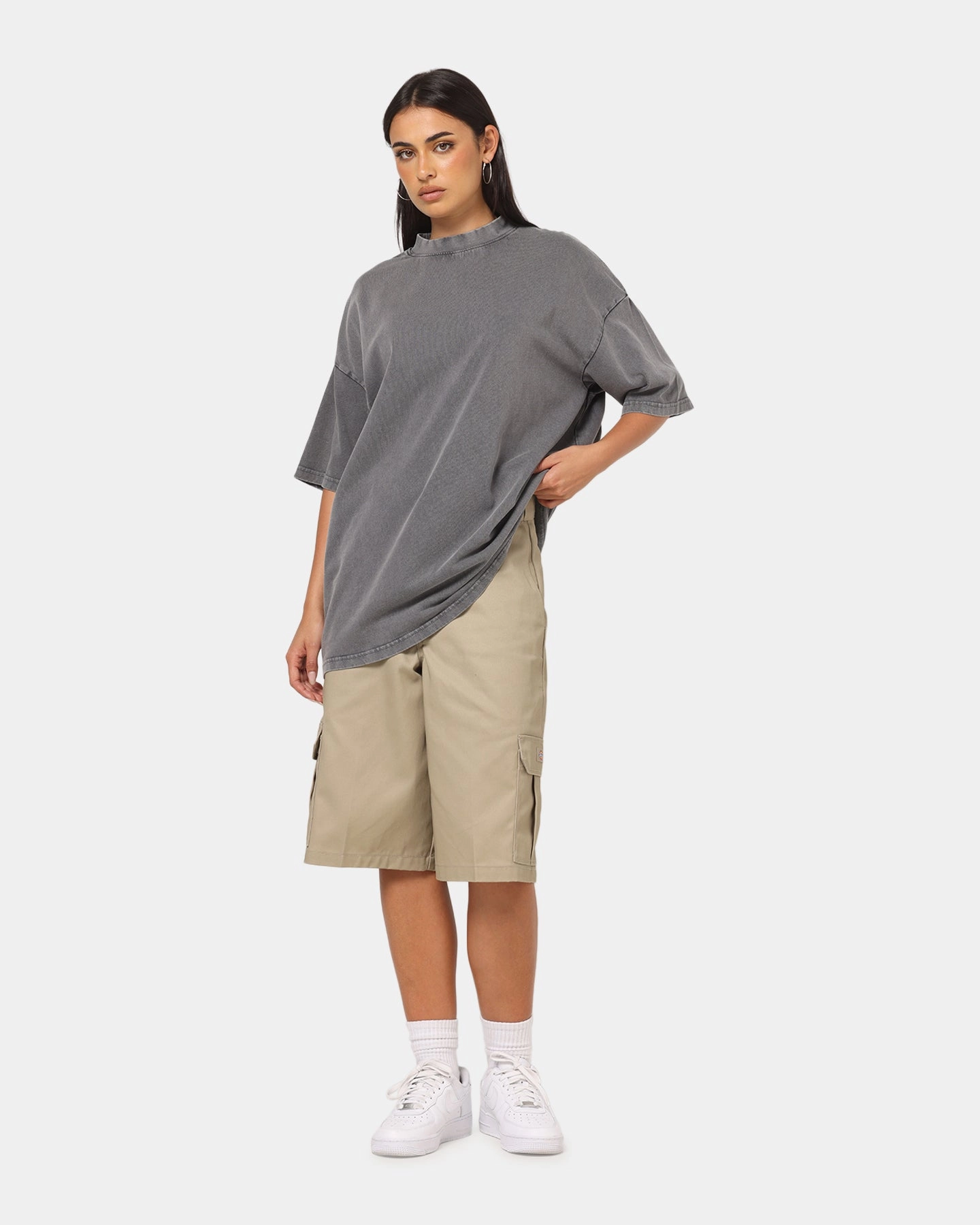 American Thrift Everyday Oversized T-Shirt Washed Charcoal Taped Neckline