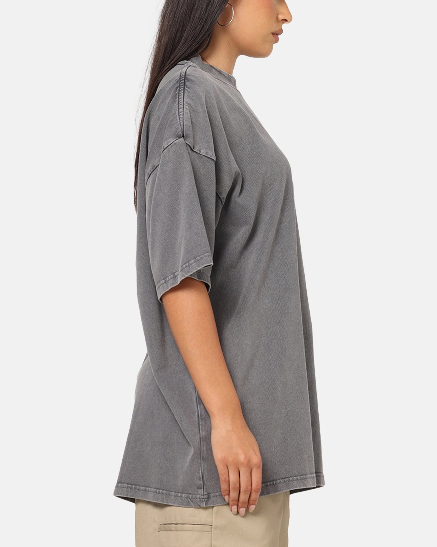 American Thrift Everyday Oversized T-Shirt Washed Charcoal Shrinkage Prevention Treatment