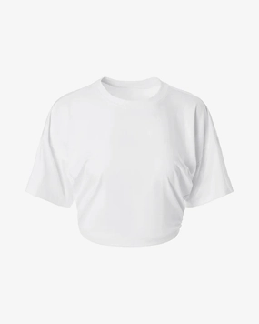 SubtleTexture Ruched Cropped Tee