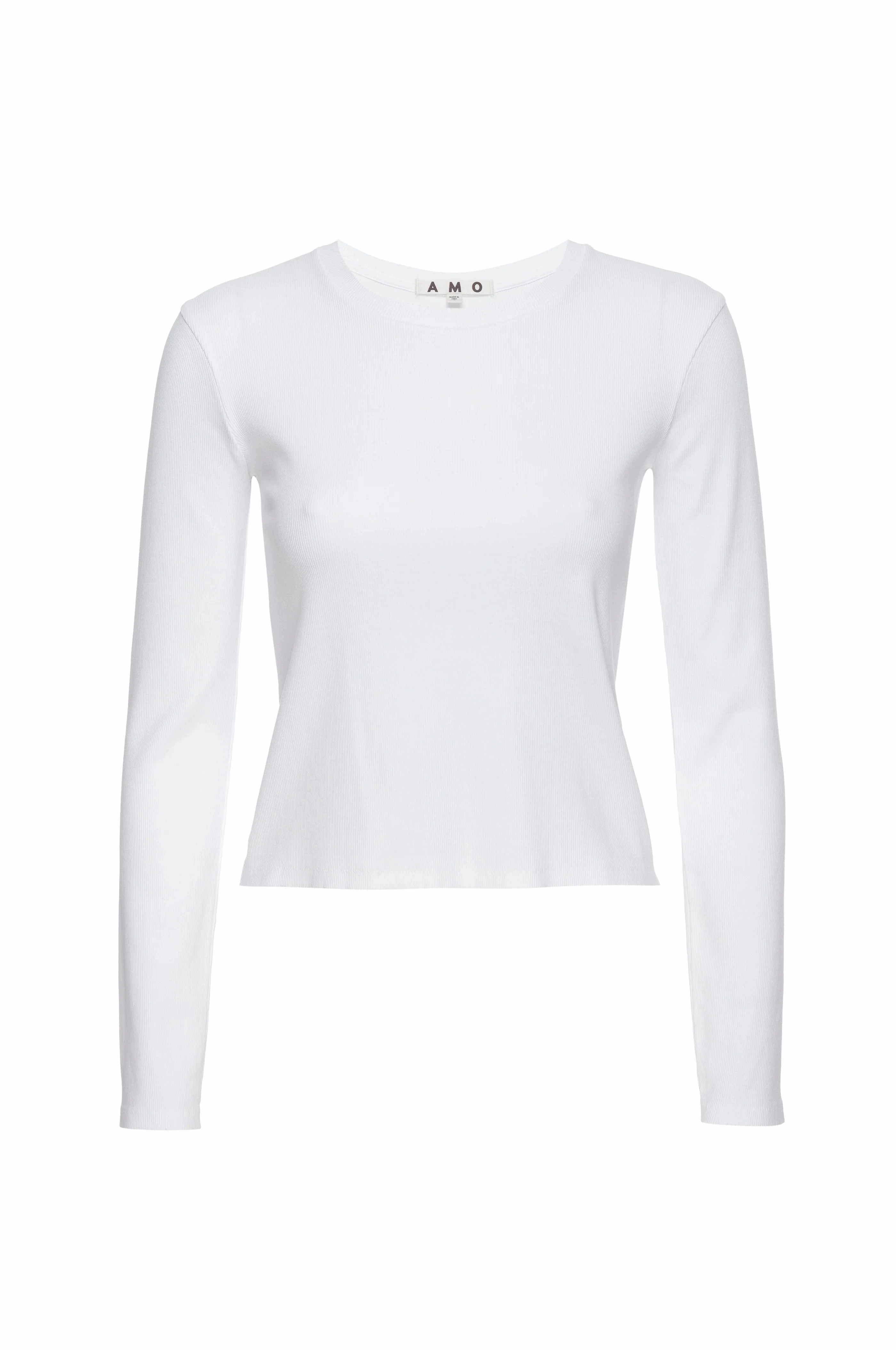 Light Fabric Hypoallergenic Inner Layer Slim Rib Tee in White