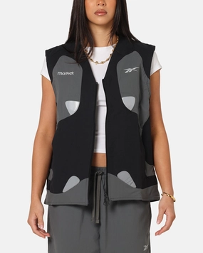 Reebok X Market Reversible Vest Black/Silver Breathable Knit Fabric DoubleLayeredFabric