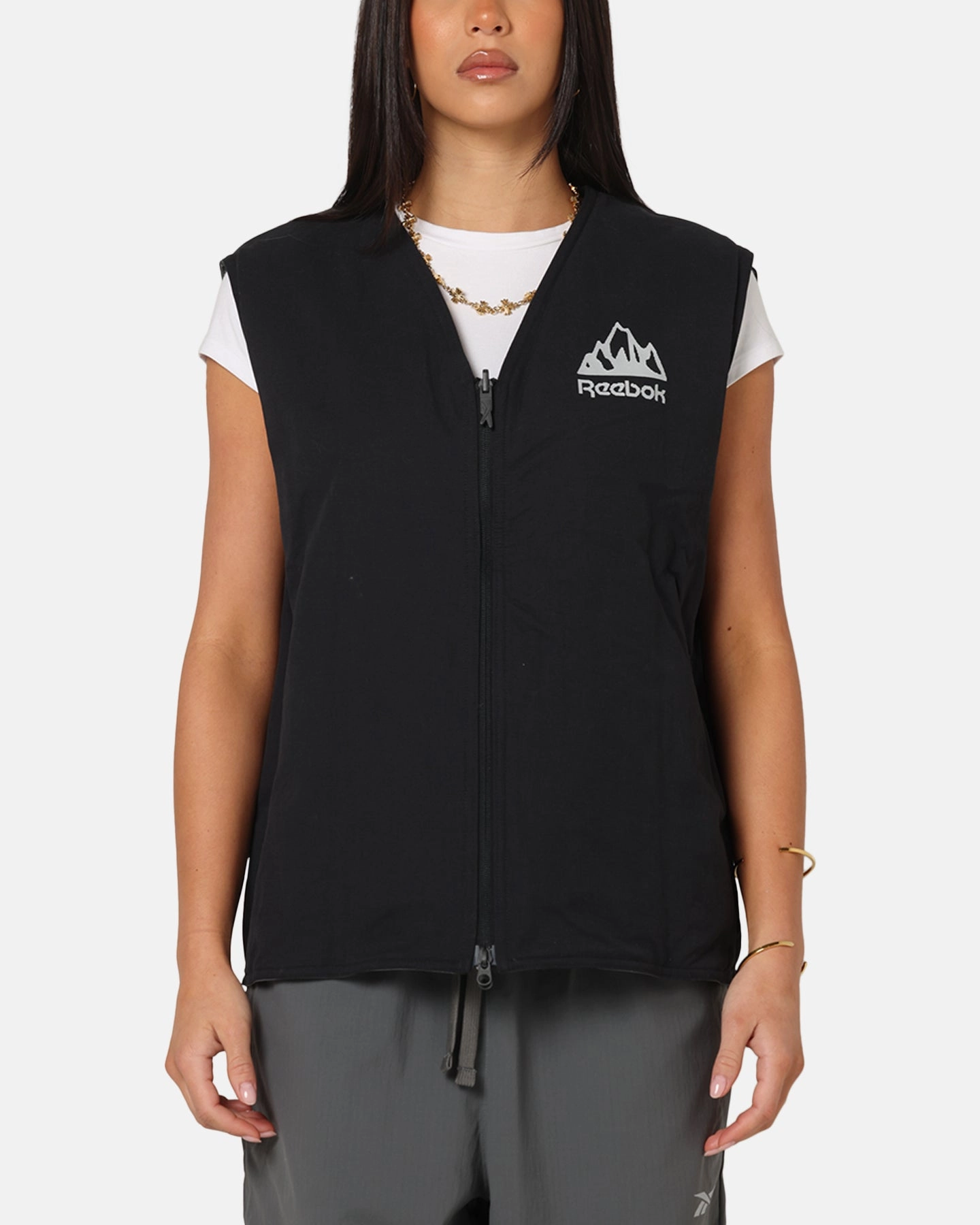 Reebok X Market Reversible Vest Black/Silver Layered Hem Detailing PuckerFree Surface