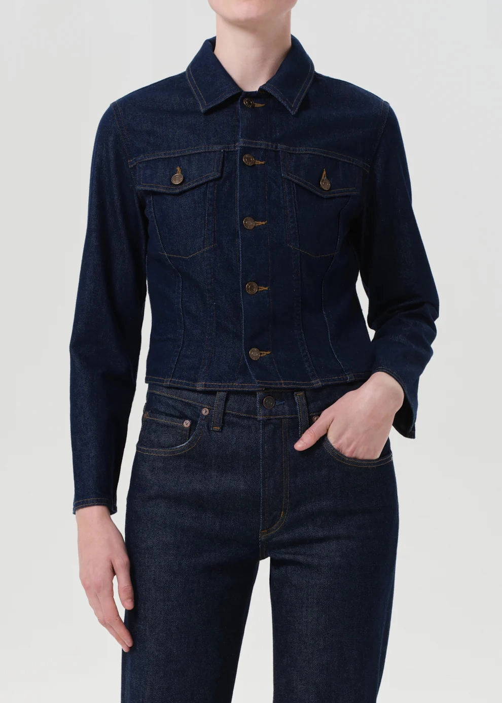 NonIrritatingStitching Contoured Jacket in Rinse