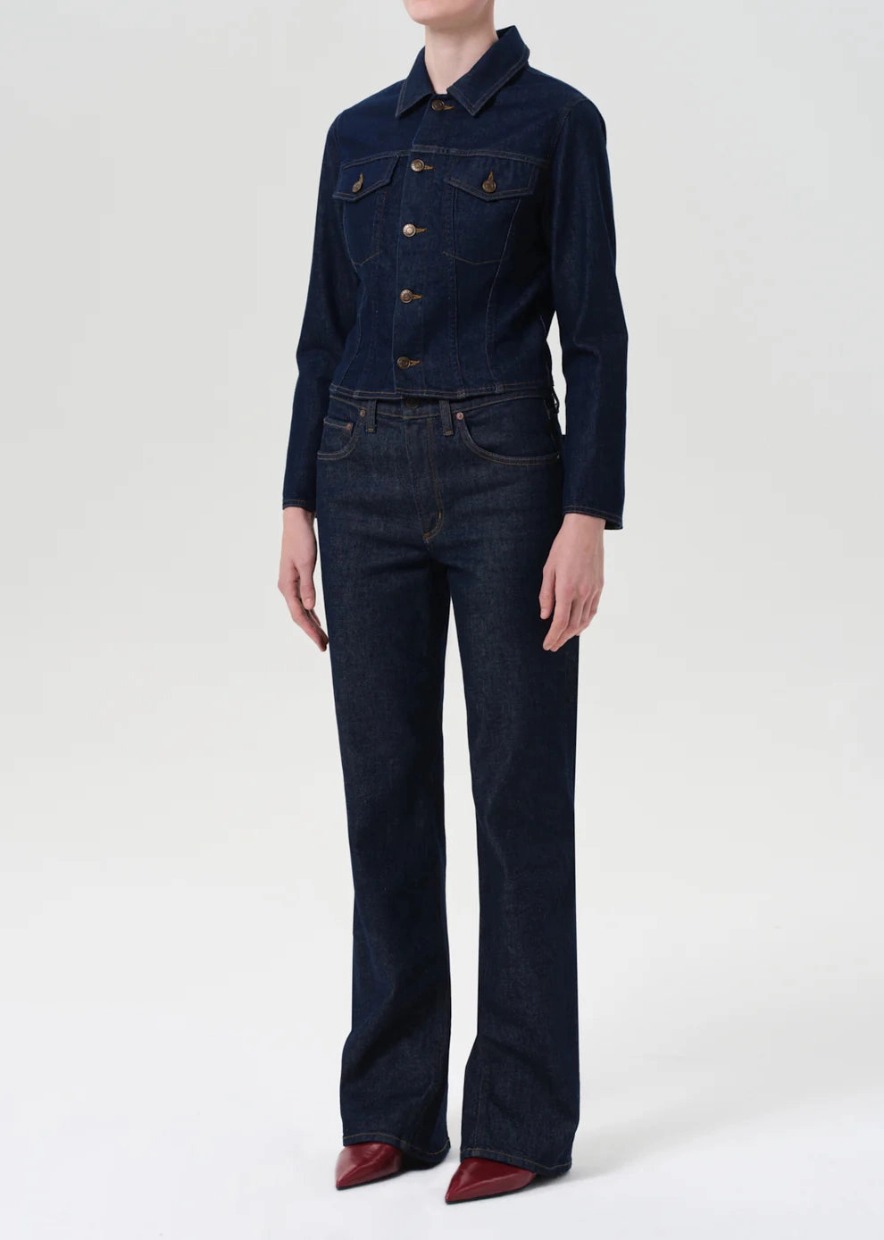 Contoured Jacket in Rinse Hypoallergenic fabric Sleeveless Tee