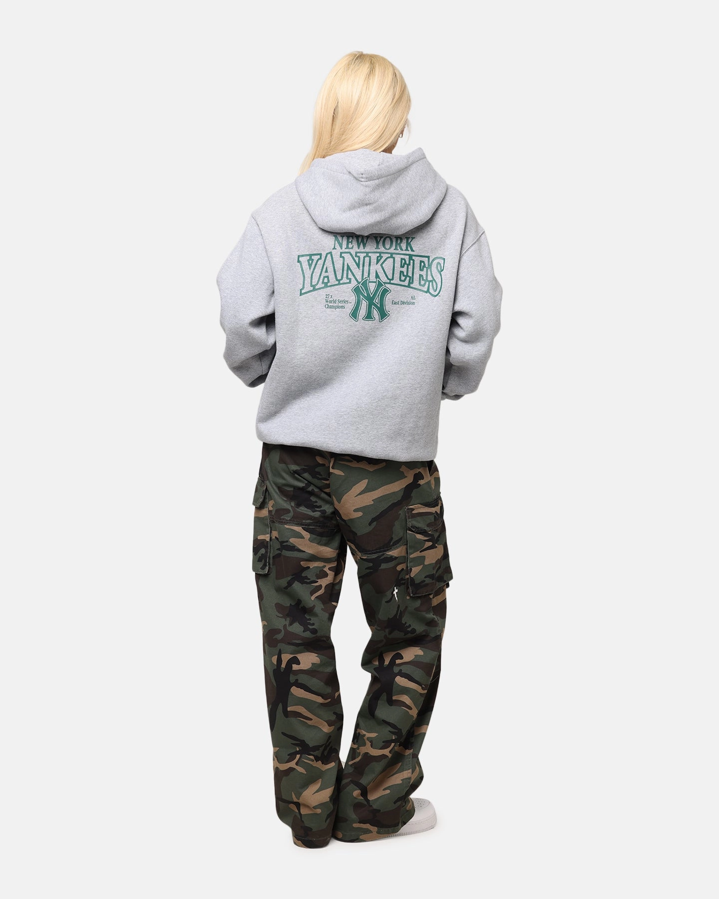 Majestic Athletic New York Yankees Murcer Arch Hoodie Grey Marle Relaxed Tank