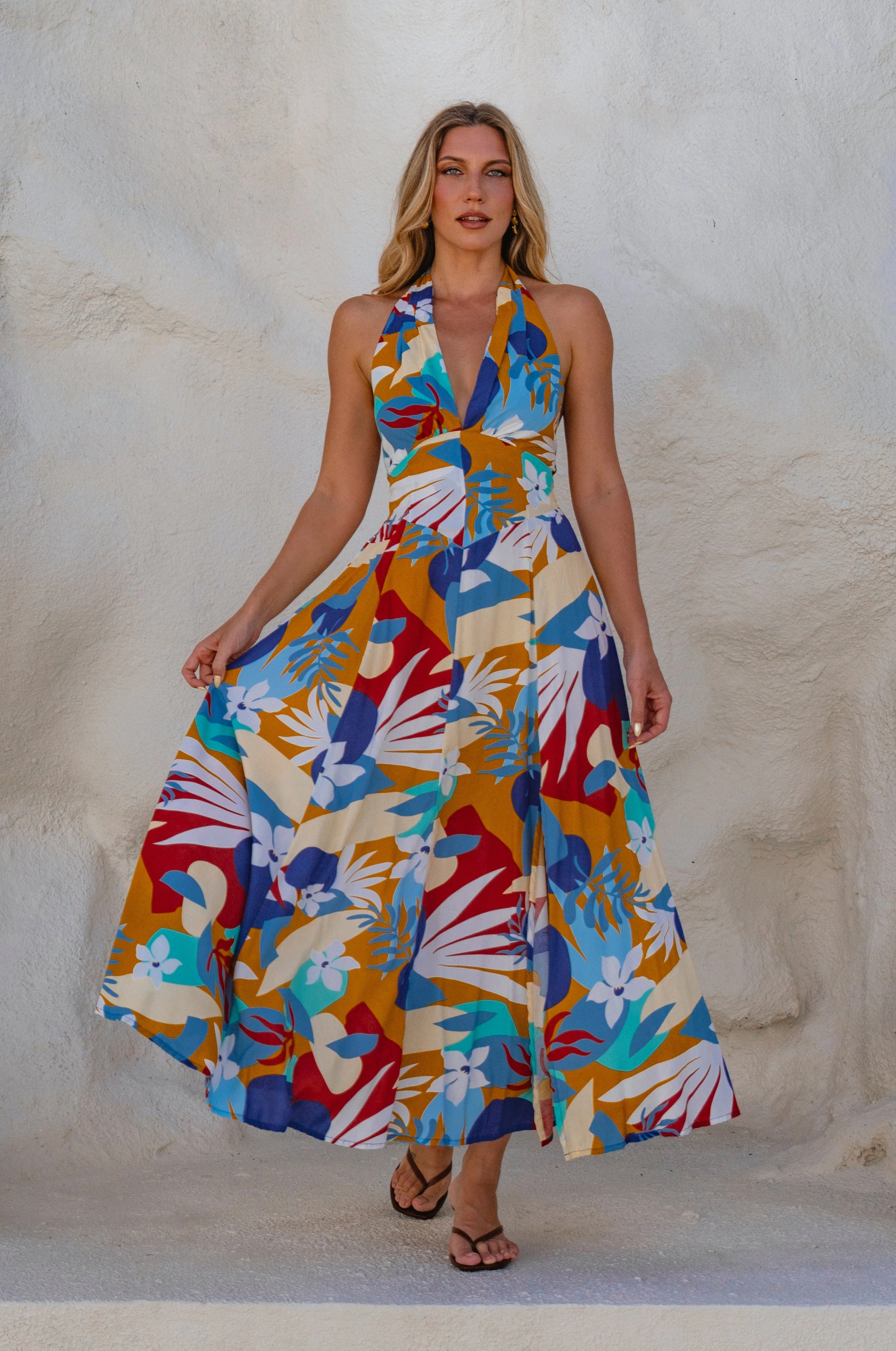 Costa Brava Halterneck Maxi Dress Cozy And Stylish