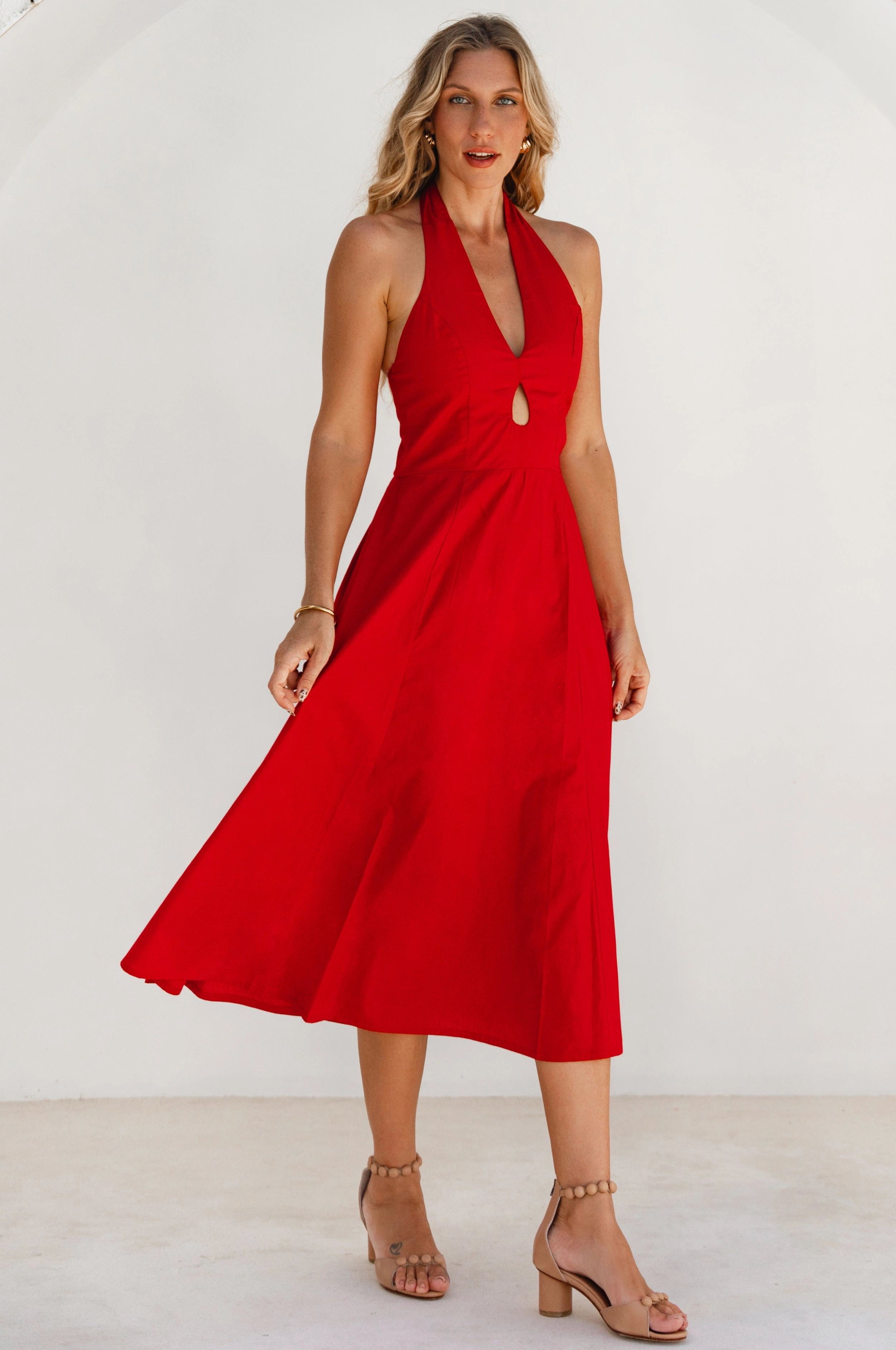 Costa Del Sol Halterneck Cotton Dress Trendy midi dress Gentle Stitch