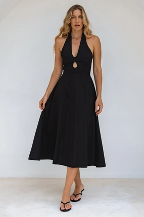 Costa Del Sol Halterneck Cotton Dress Casual Look Easy Drape