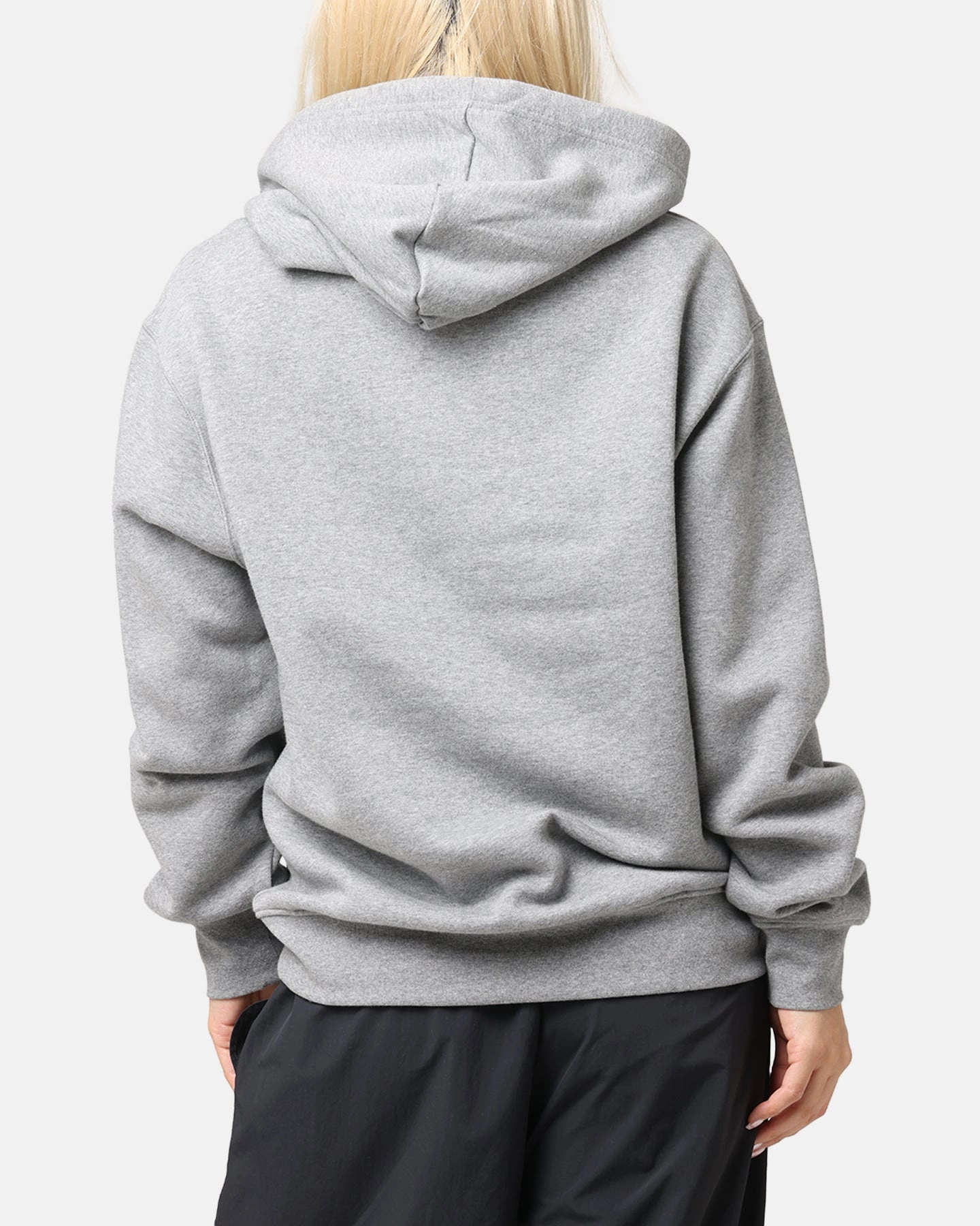 Jordan Brooklyn Fleece Pullover Hoodie Carbon Heather/White Layered Neckline
