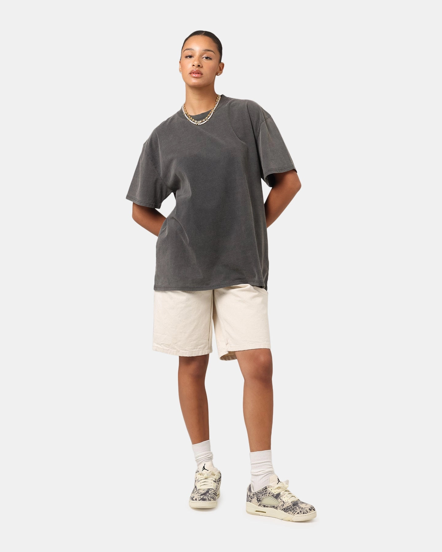 Culture Kings Boxy T-Shirt Black Wash SeamFree Knitting