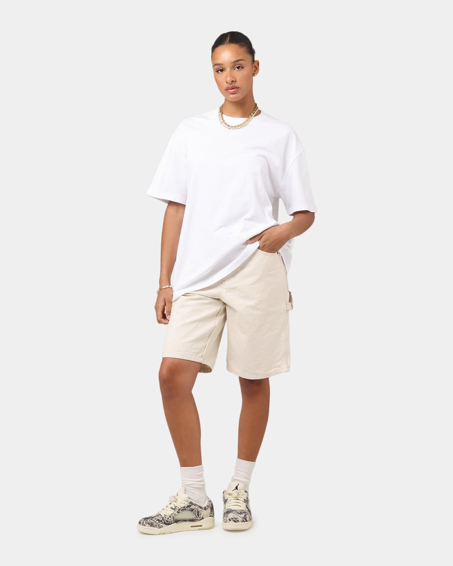 Adjustable Cuff System Culture Kings Boxy T-Shirt White