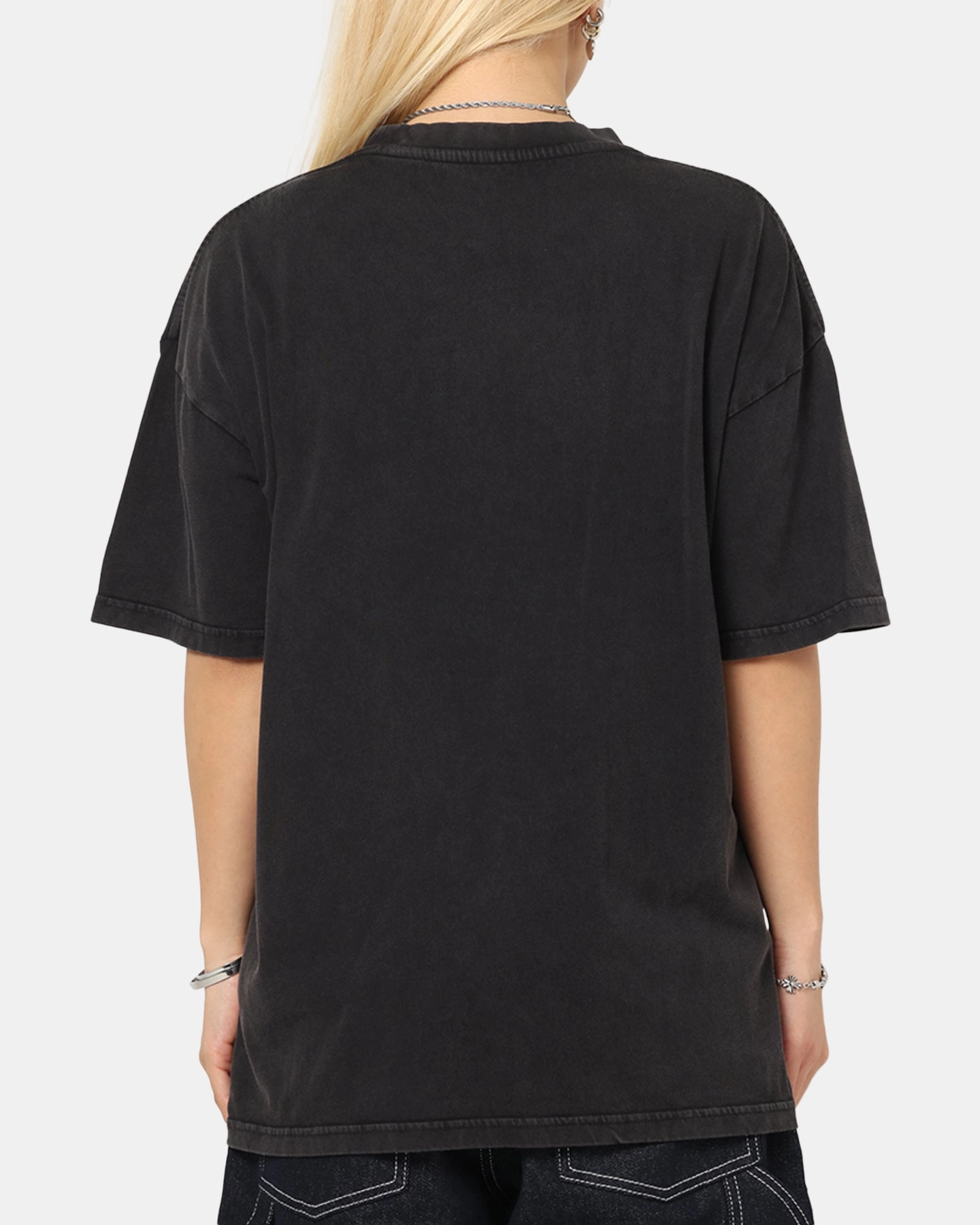 Breathable Material Culture Kings Standard Drop Shoulder T-Shirt Black Acidwash