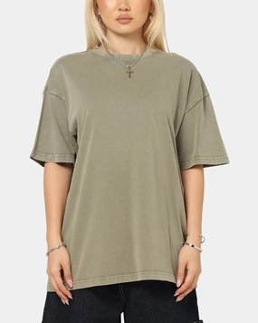 Culture Kings Standard Drop Shoulder T-Shirt Vintage Khaki NonChafe Tag Placement
