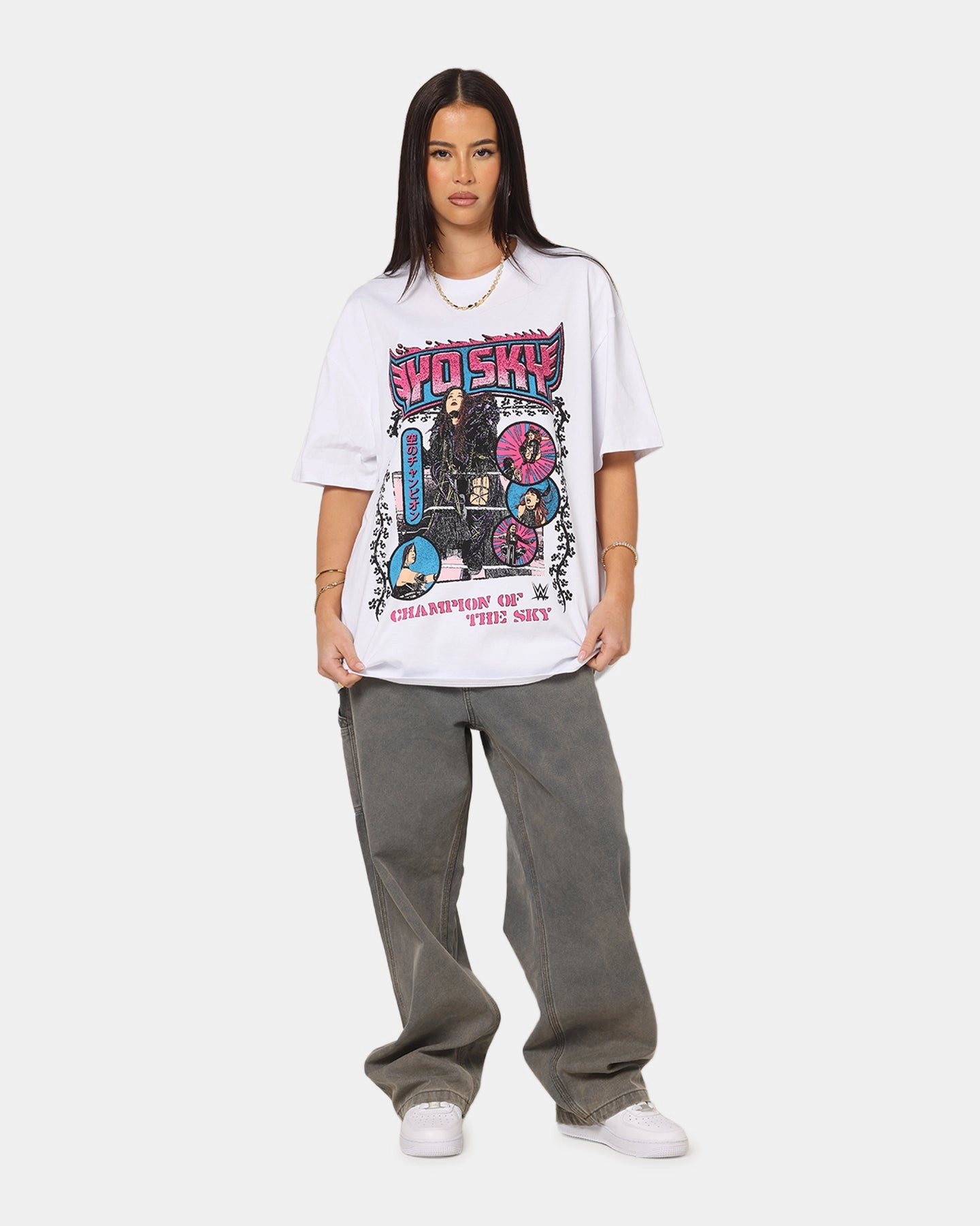 Comfy Style Culture Kings X WWE Iyo Sky Heavy T-Shirt White