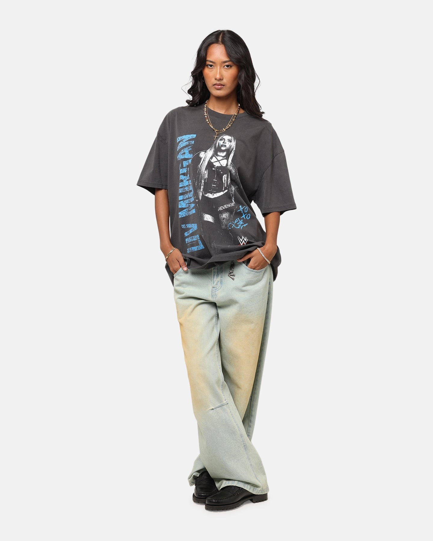 ElasticEdgeBinding Culture Kings X WWE Liv Morgan Heavy T-Shirt Black Wash