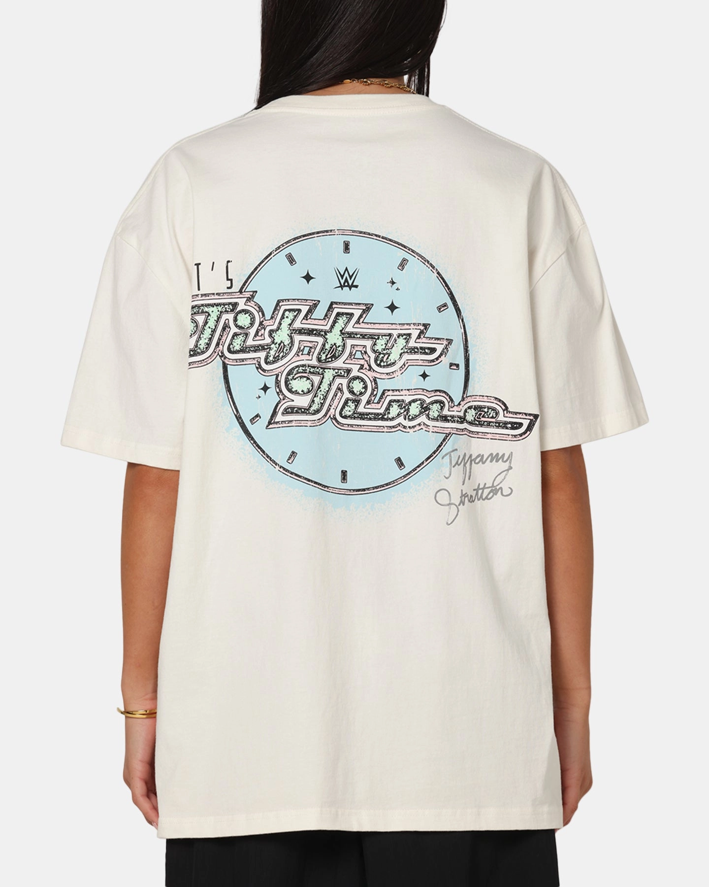 Culture Kings X WWE Tiffany Stratton Summer Slam Heavy T-Shirt Off White Lightweight pullover