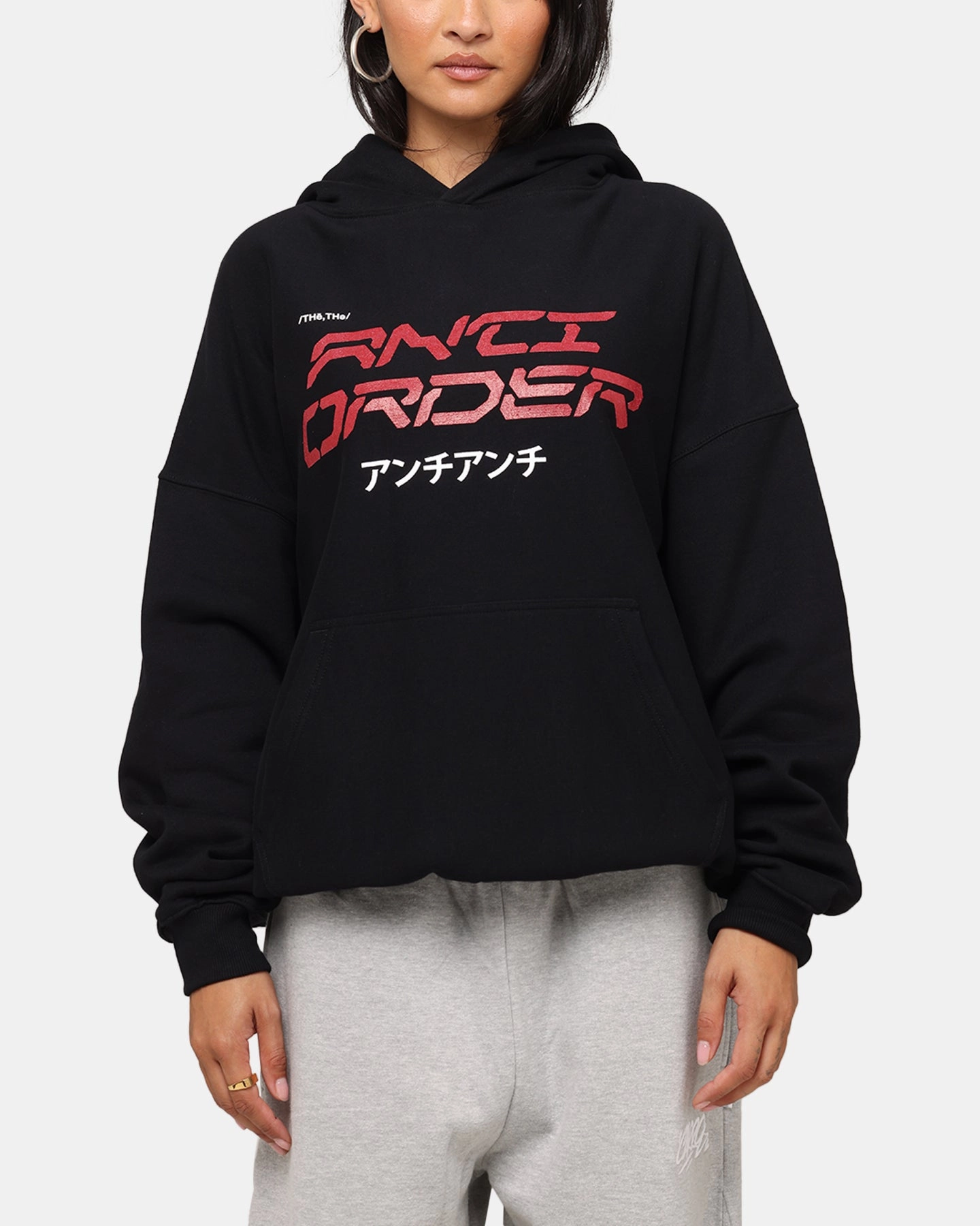 ZipperedPockets The Anti Order Tori Boxy Hoodie Black/Red