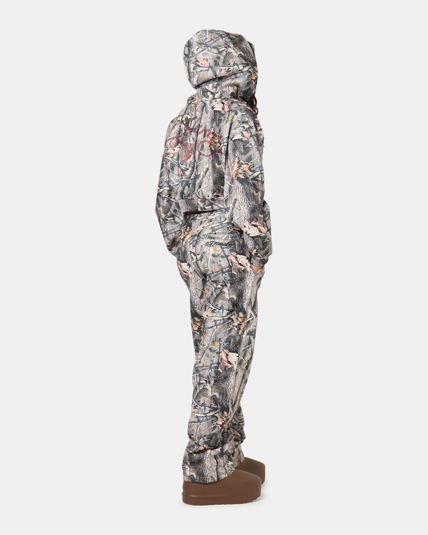 Casual Pullover Ed Hardy Women's Butterfly Effect Hoodie Real Tree Camo