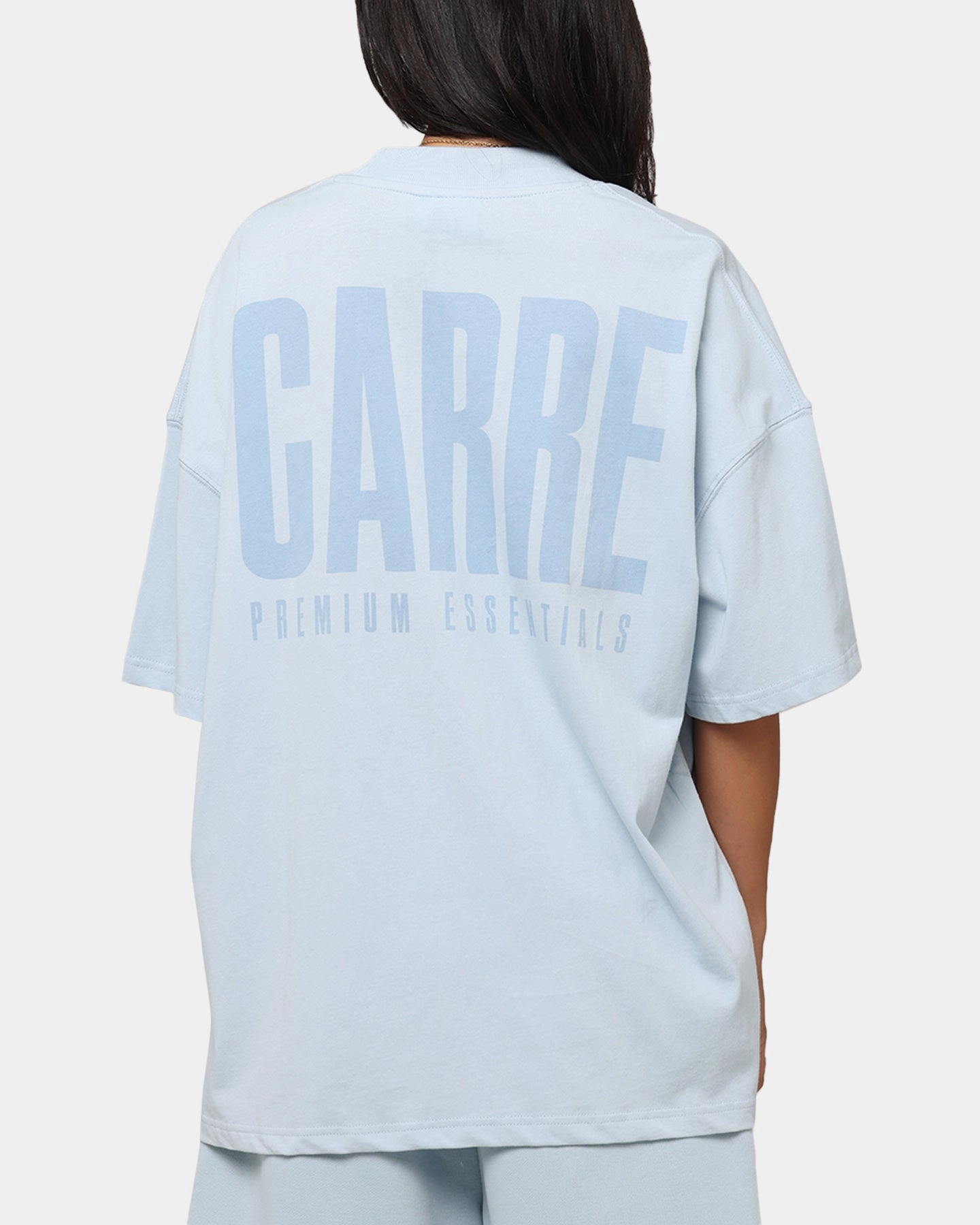 Flexible Knit Midweight Four Way Stretch Carre Premium Essentials T-Shirt Baby Blue