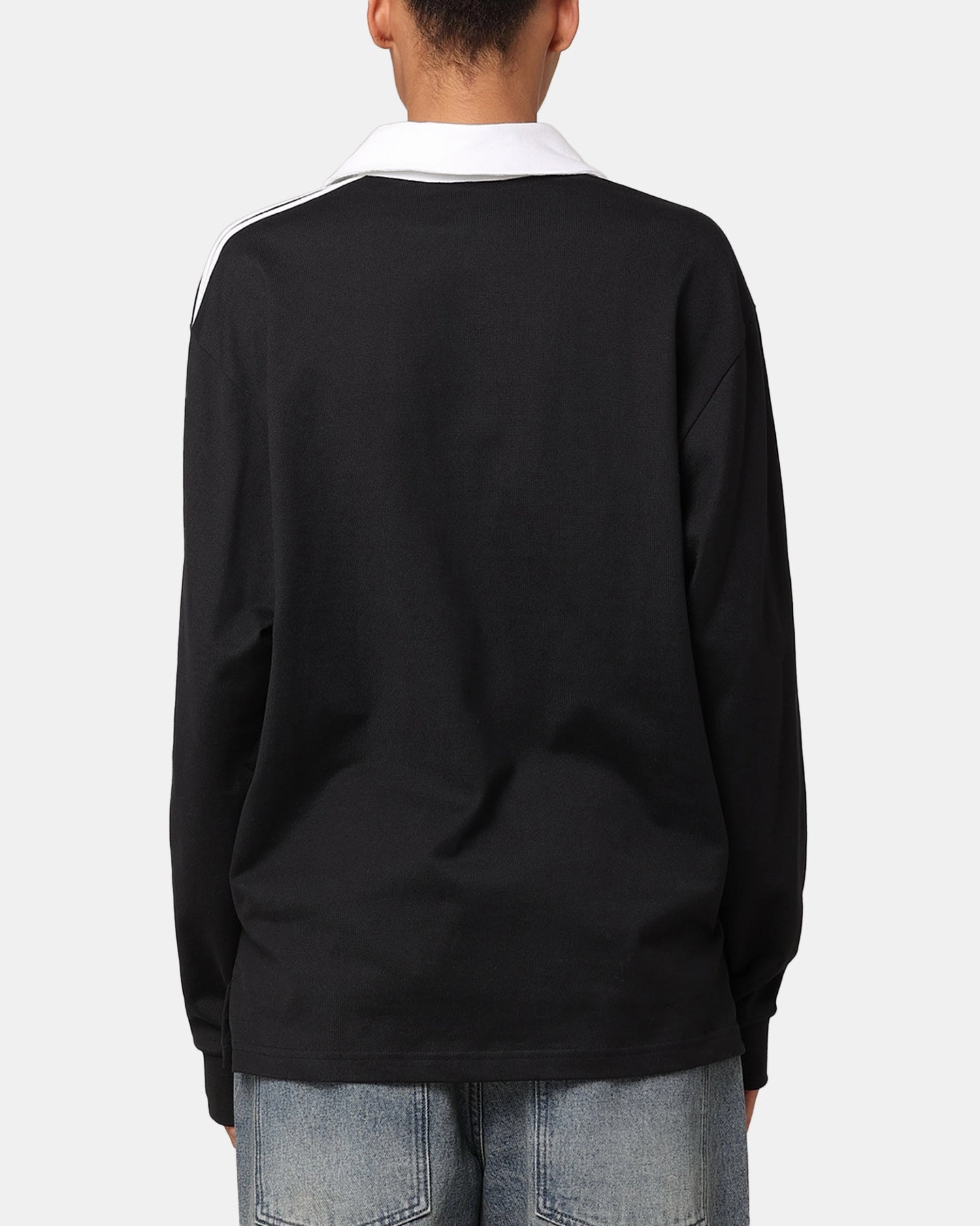 Adidas Rugby Polo Shirt Black Comfortable Style SheerLayering