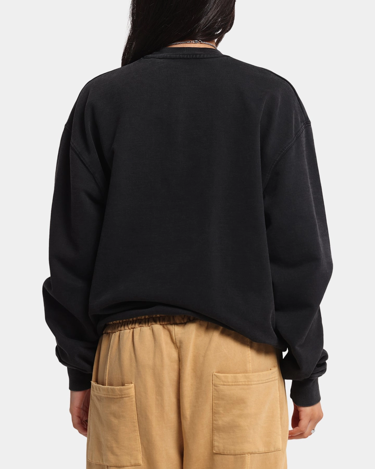 Hidden Zipper Dreamville Stars Crewneck Black