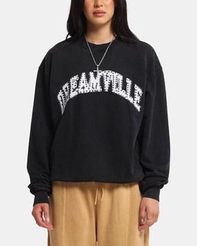 Four Way Stretch Dreamville Stars Crewneck Black