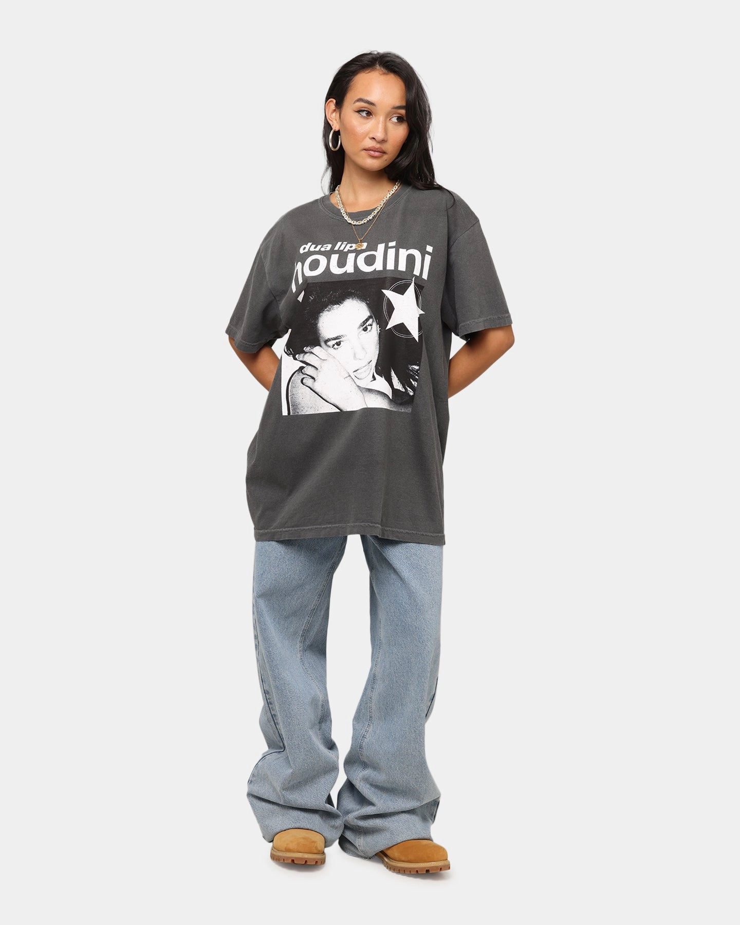 Dua Lipa Houdini T-Shirt Faded Black EcoCertified Textile