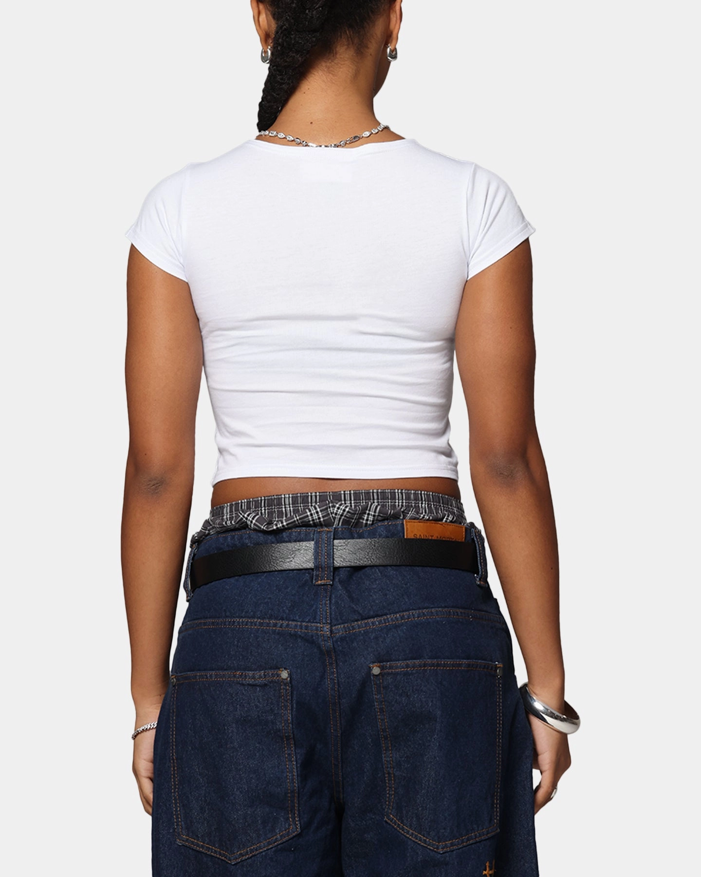 Ed Hardy Women's Distressed Logo Baby T-Shirt White Easycare Garment Dyed Finish