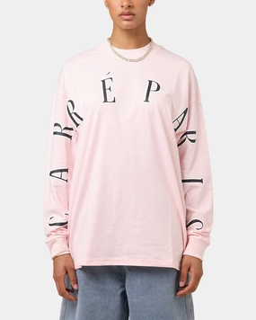NonIrritatingStitching Sustainable Manufacturing Process Carre Global Oversized Long Sleeve T-Shirt Pink