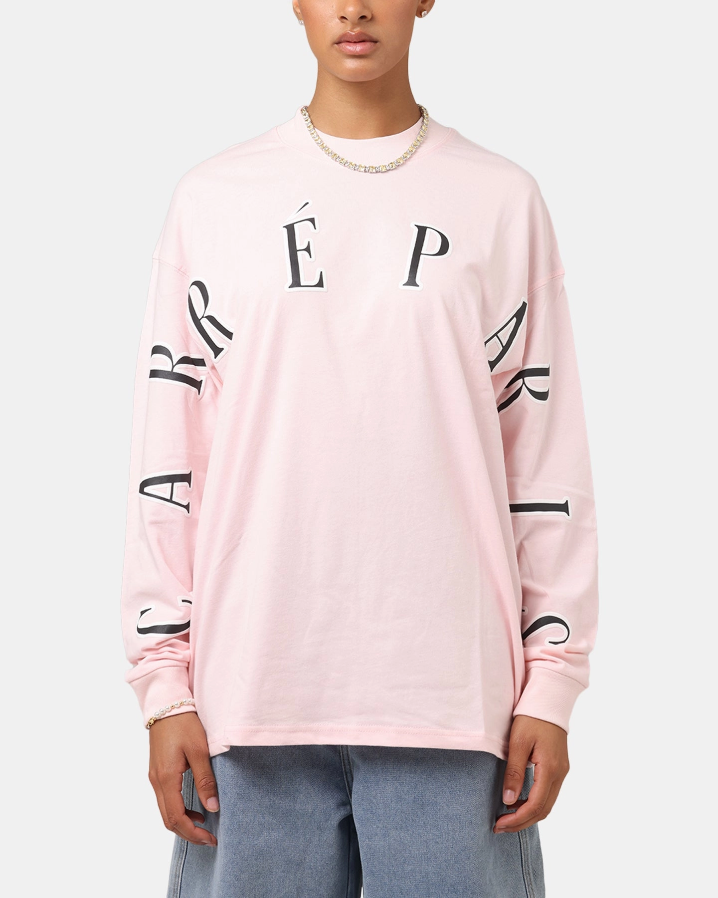 NonIrritatingStitching Sustainable Manufacturing Process Carre Global Oversized Long Sleeve T-Shirt Pink