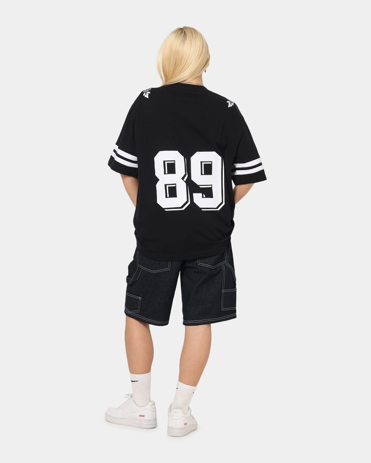 WaterResistantCoating Carre Rose Bowl Football T-Shirt Black/White