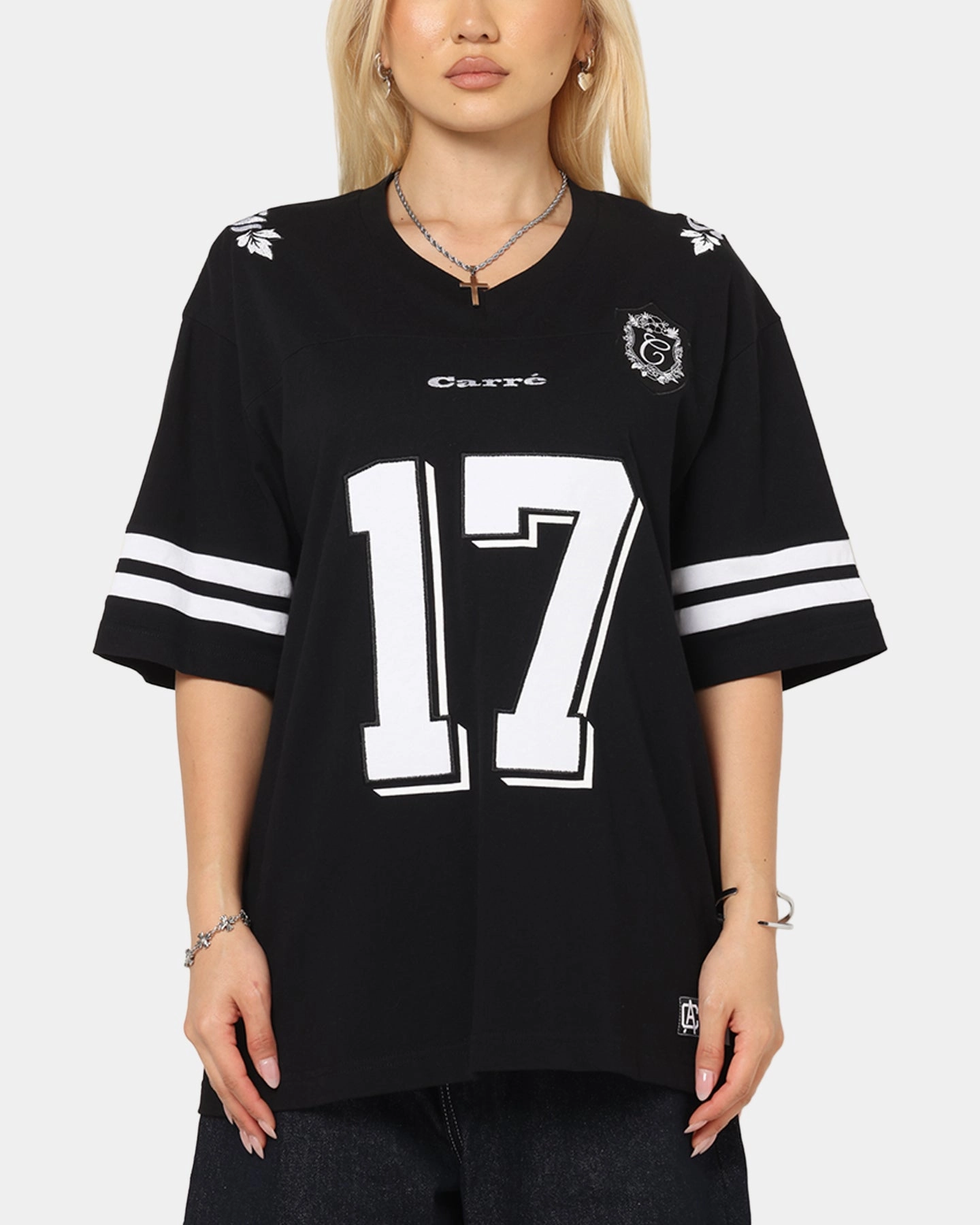 LowProfile Zipper Carre Rose Bowl Football T-Shirt Black/White