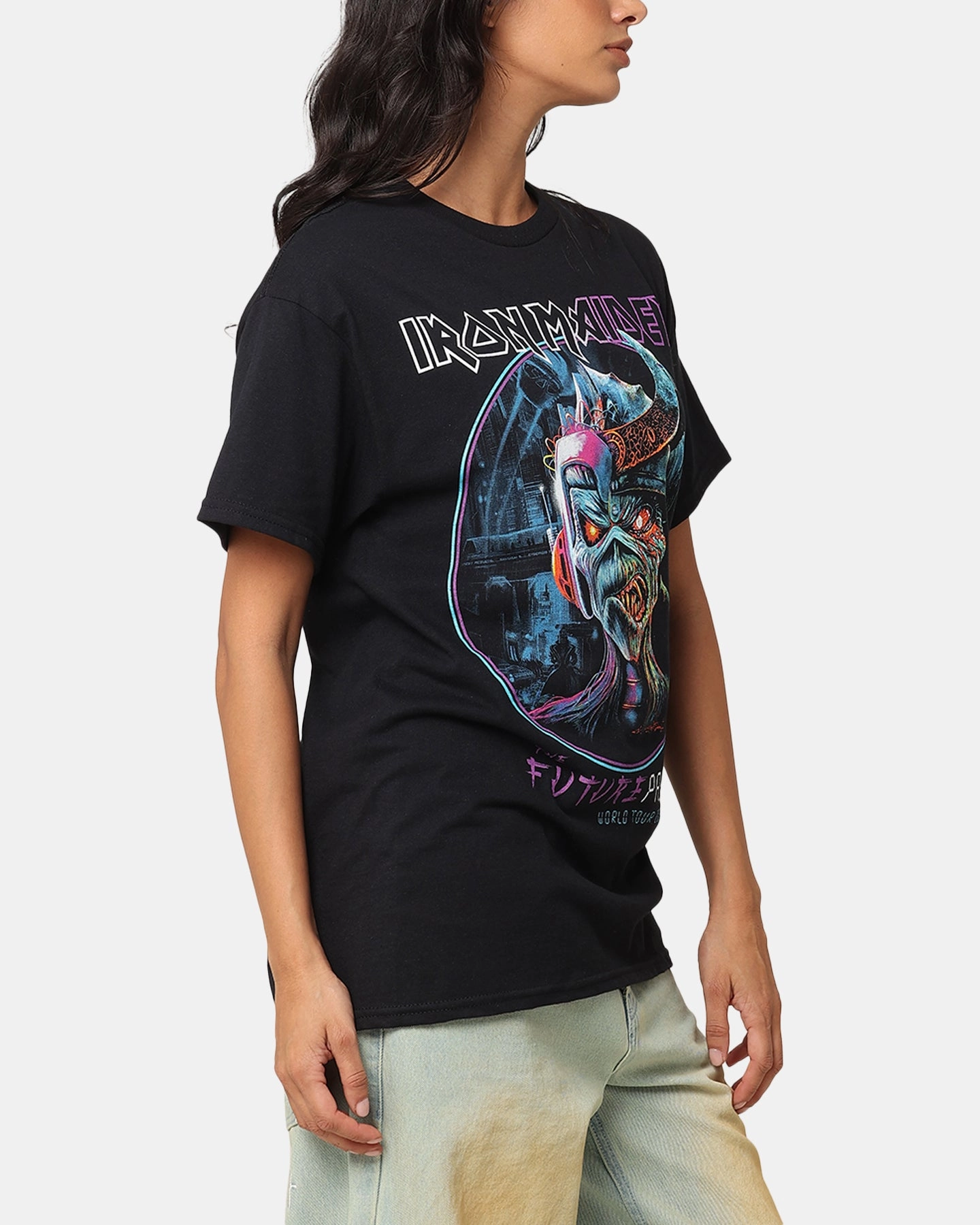 PreShrunkFabric Hidden Pocket Iron Maiden Future Past Tour T-Shirt Black