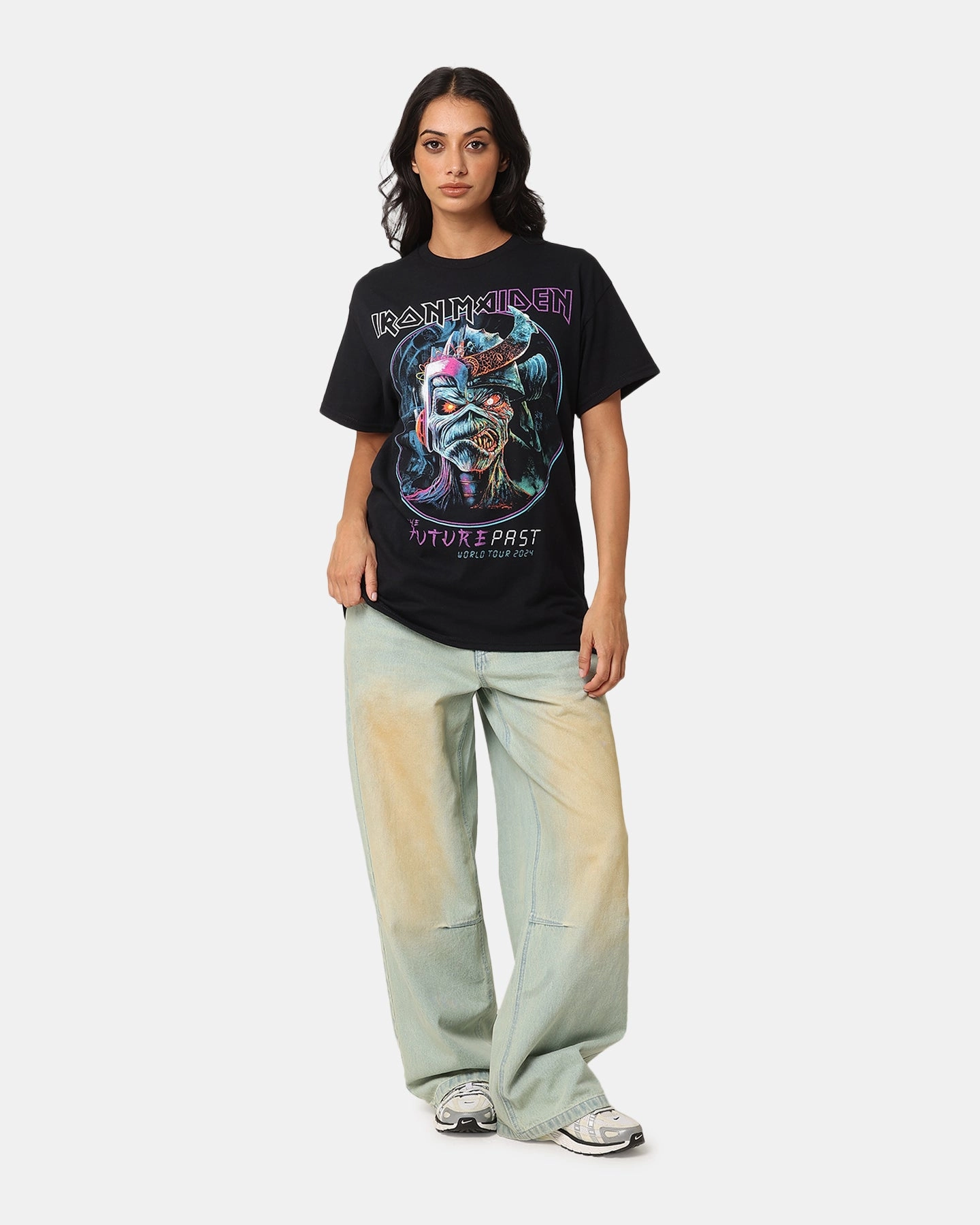 Iron Maiden Future Past Tour T-Shirt Black MultiPocket Configuration Vintage Pullover